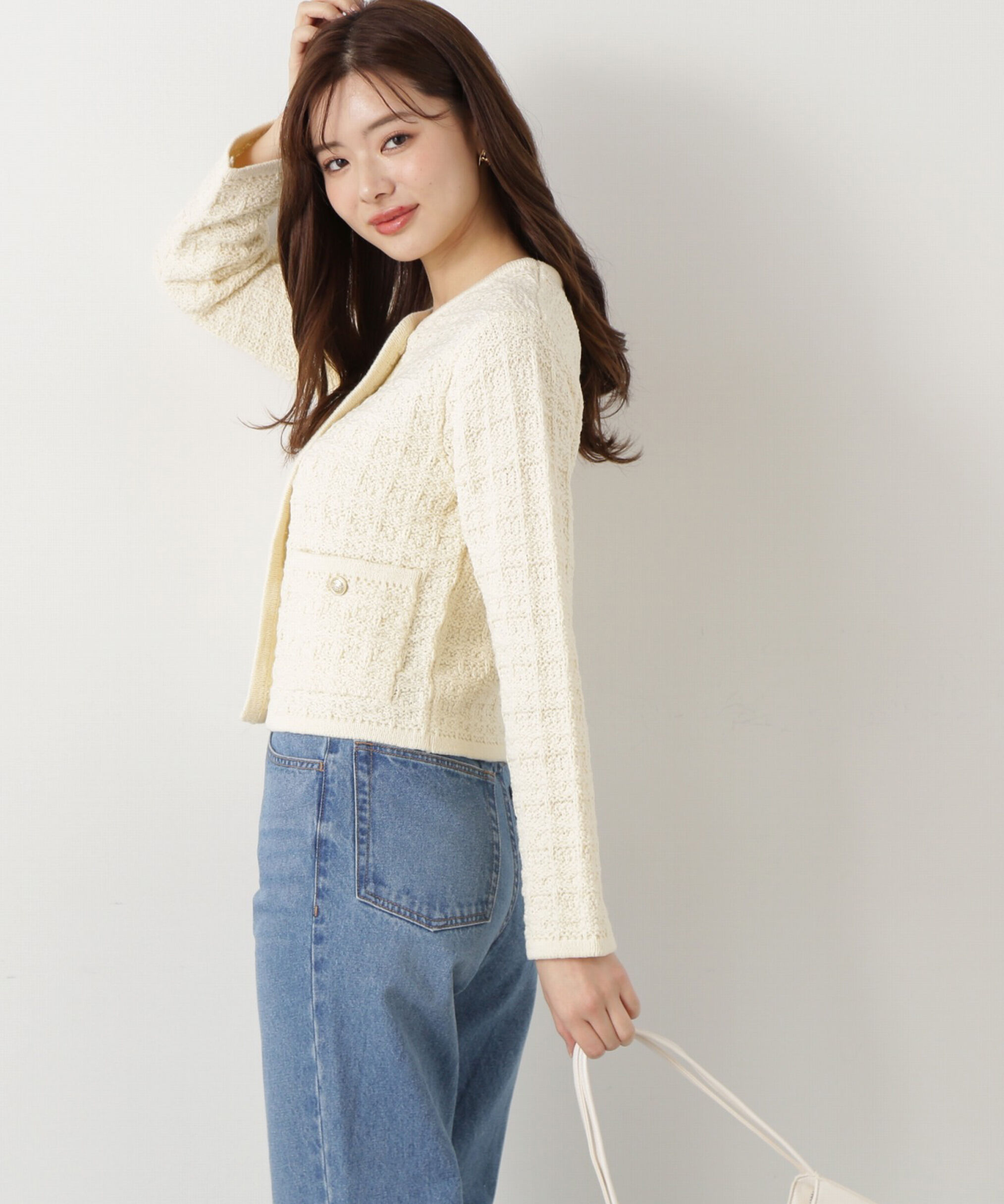 PROPORTION BODY DRESSING「ツイードニットカーディガン」|カーディガン|