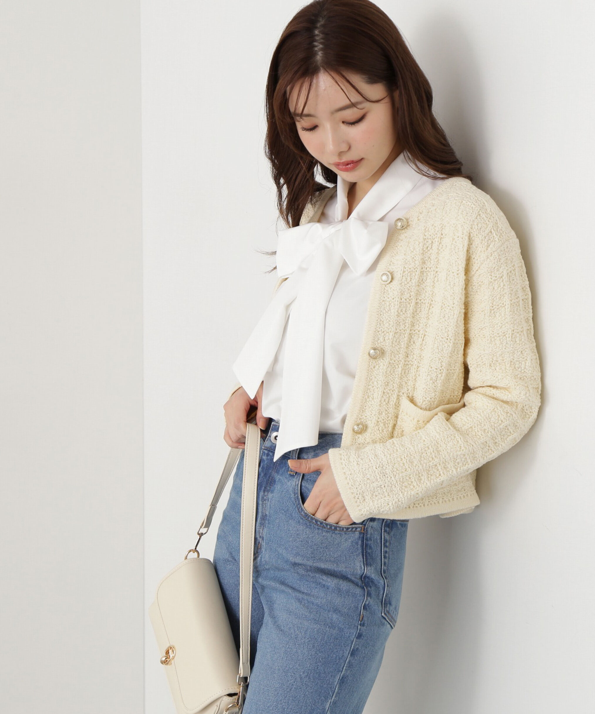 PROPORTION BODY DRESSING「ツイードニットカーディガン」|カーディガン|