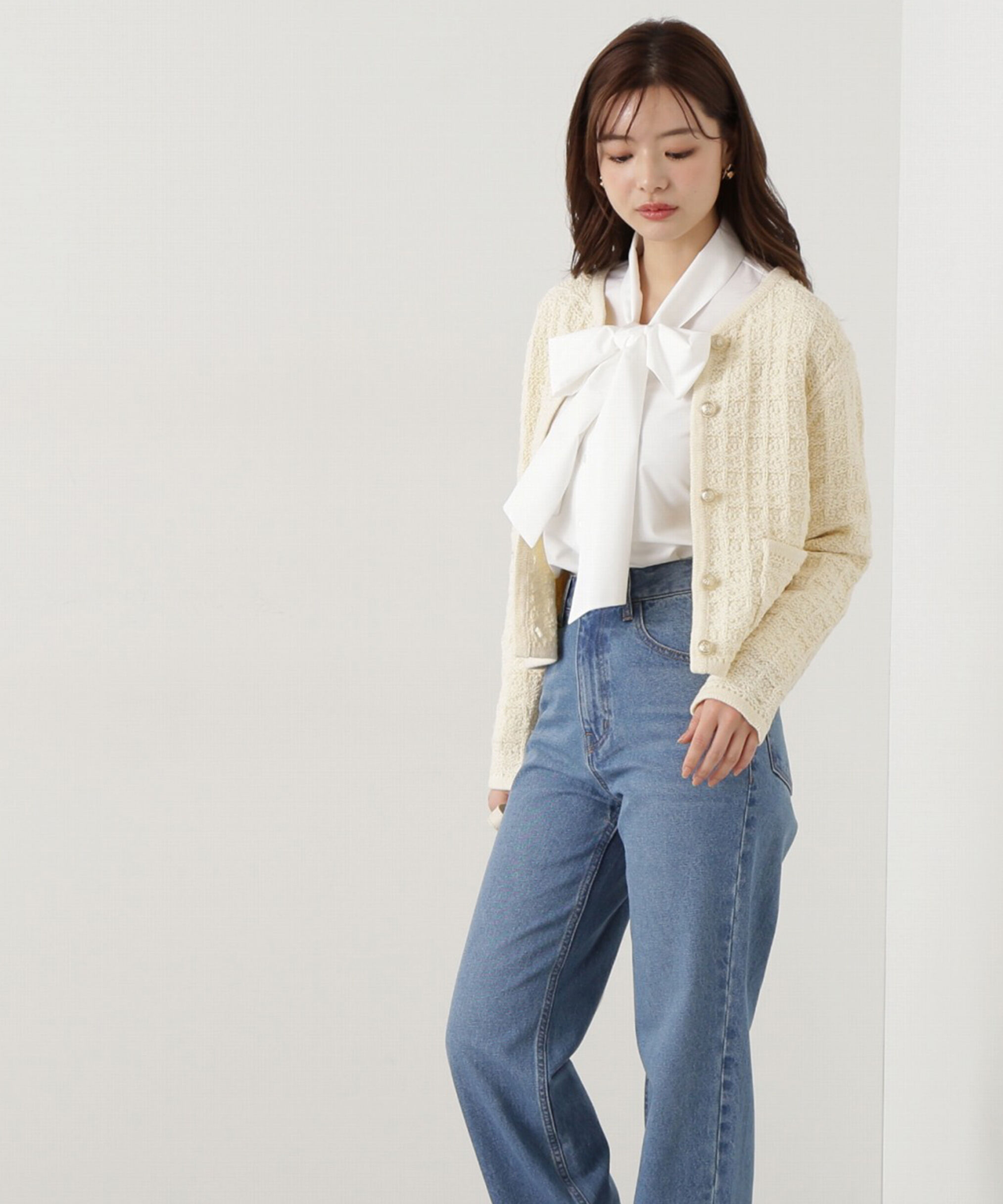 PROPORTION BODY DRESSING「ツイードニットカーディガン」|カーディガン|