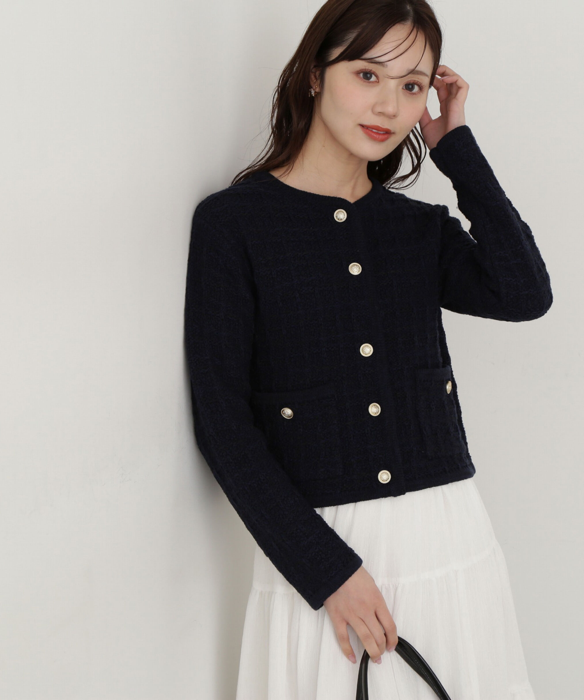 PROPORTION BODY DRESSING「ツイードニットカーディガン」|カーディガン|
