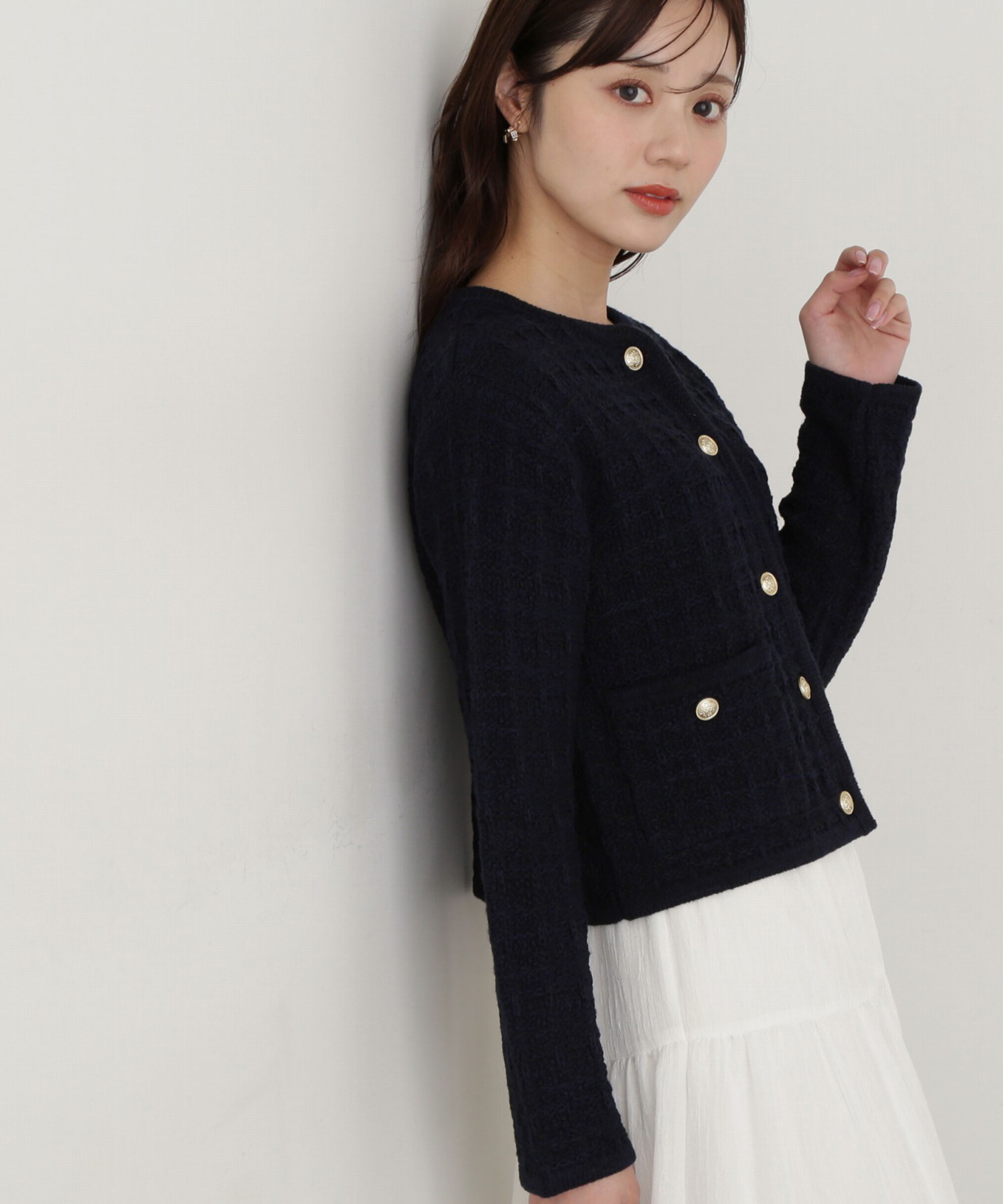 PROPORTION BODY DRESSING「ツイードニットカーディガン」|カーディガン|