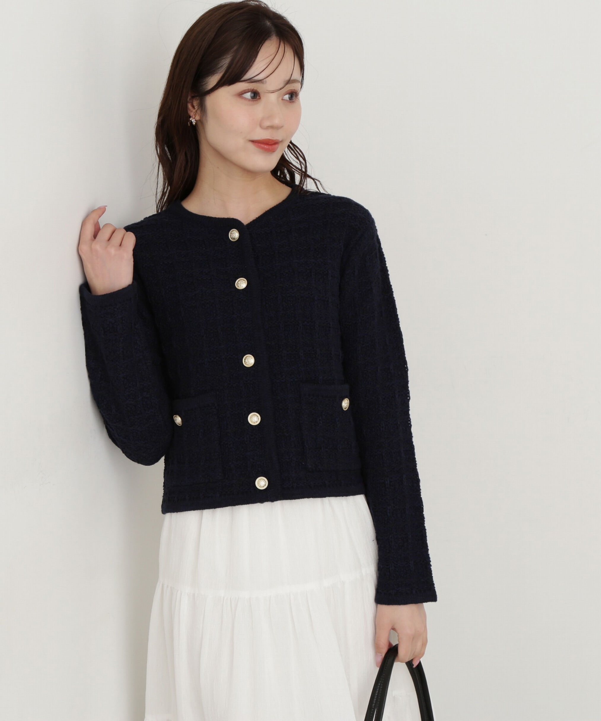 PROPORTION BODY DRESSING「ツイードニットカーディガン」|カーディガン|