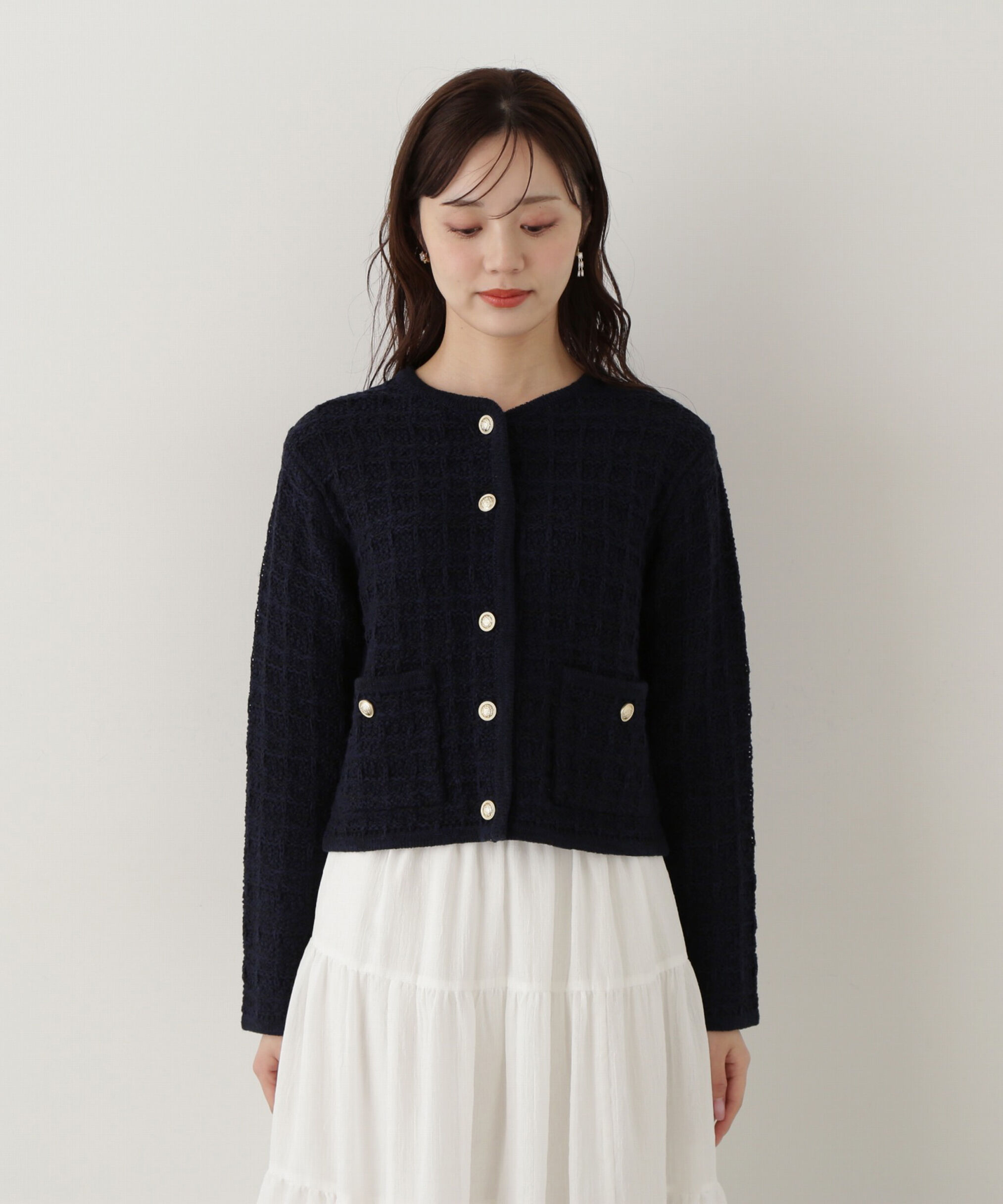 PROPORTION BODY DRESSING「ツイードニットカーディガン」|カーディガン|