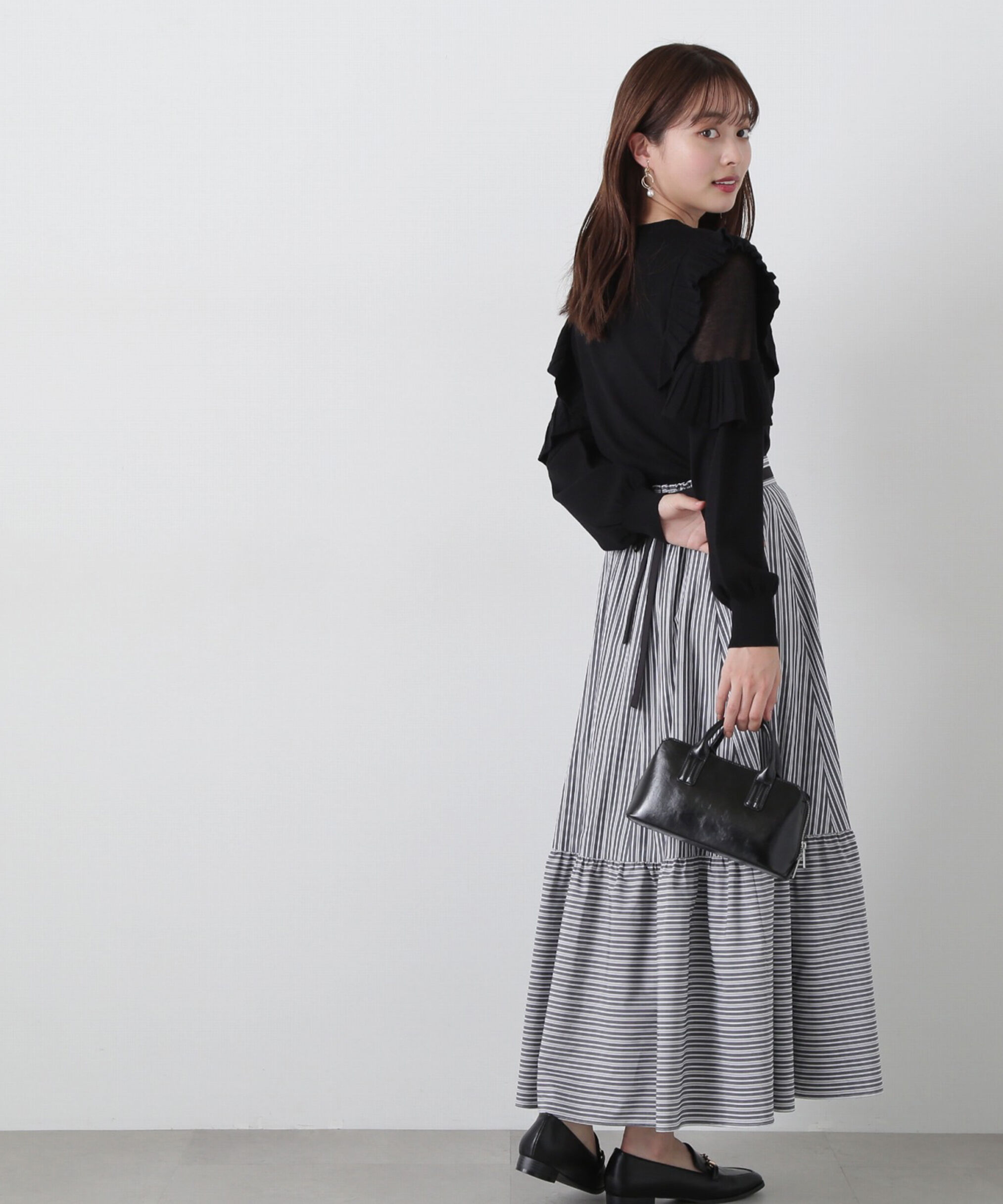 PROPORTION BODY DRESSING「リボン付きストライプスカート」|スカート|