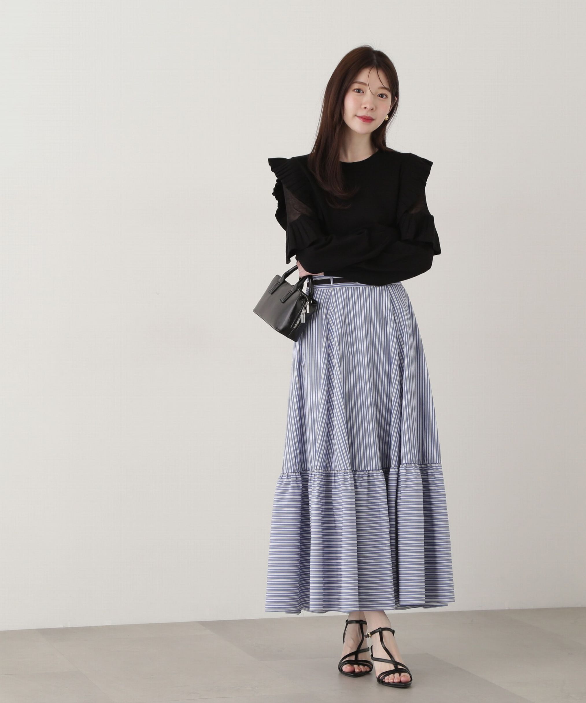 PROPORTION BODY DRESSING「リボン付きストライプスカート」|スカート|