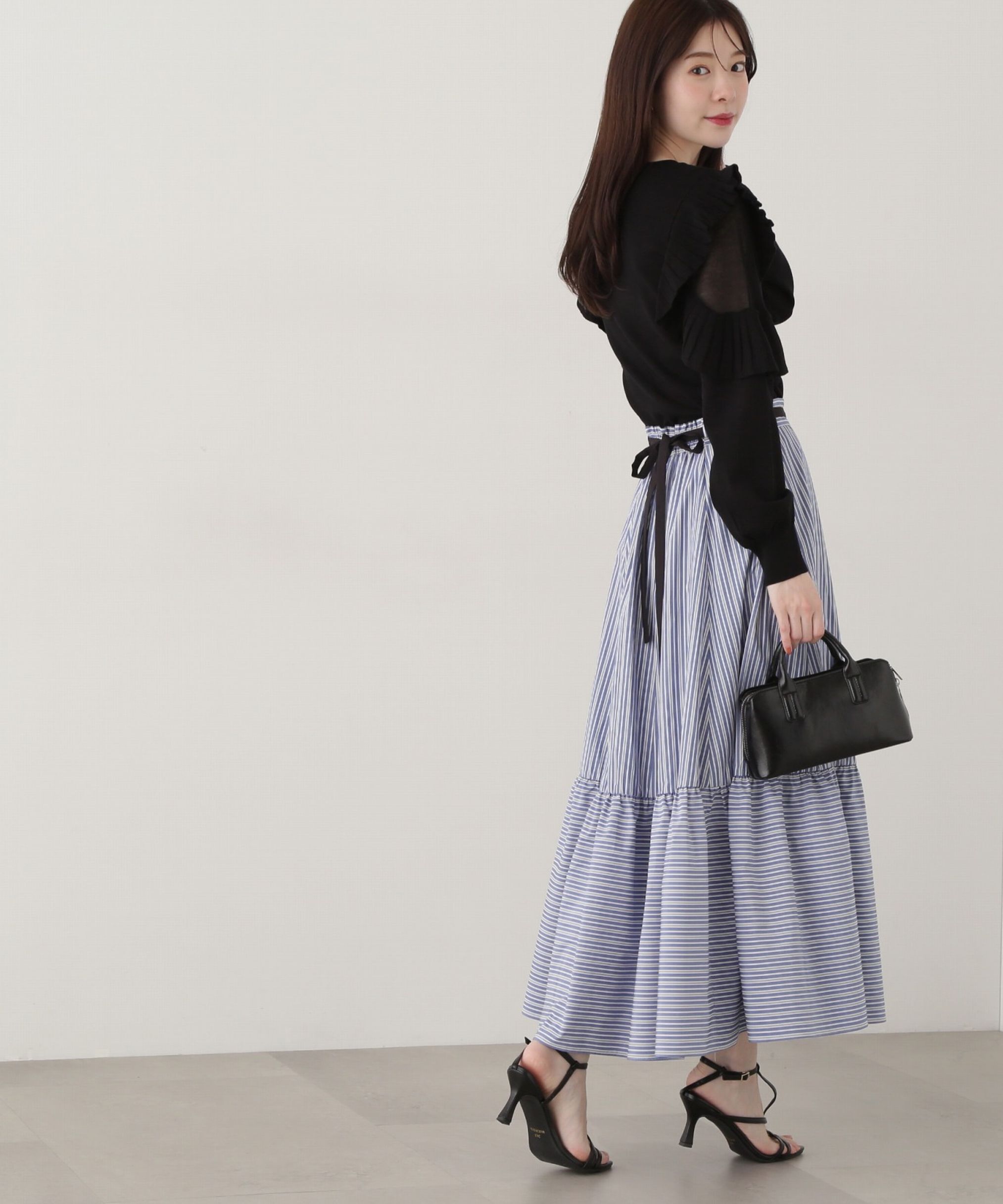 PROPORTION BODY DRESSING「リボン付きストライプスカート」|スカート|