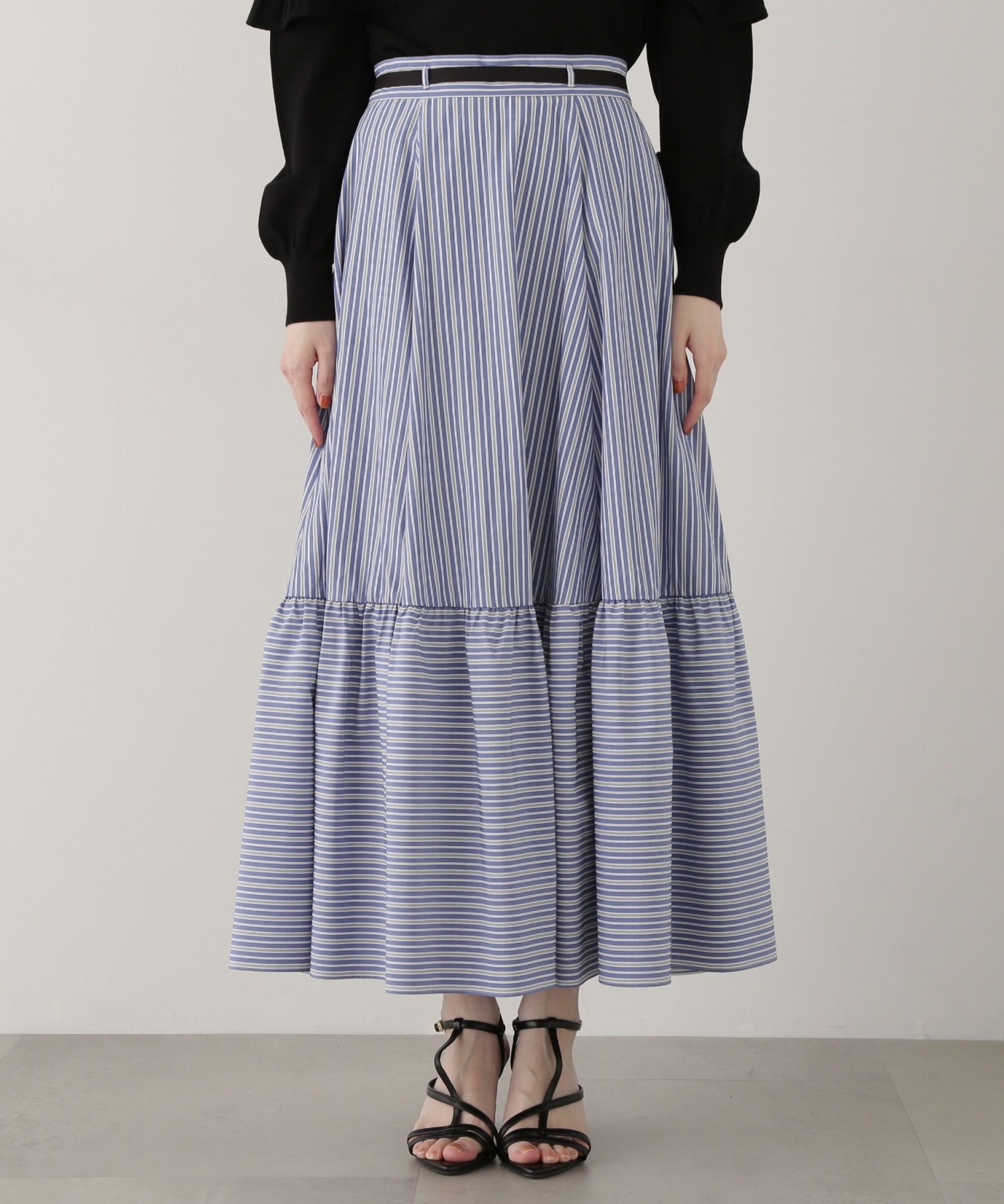 PROPORTION BODY DRESSING「リボン付きストライプスカート」|スカート|