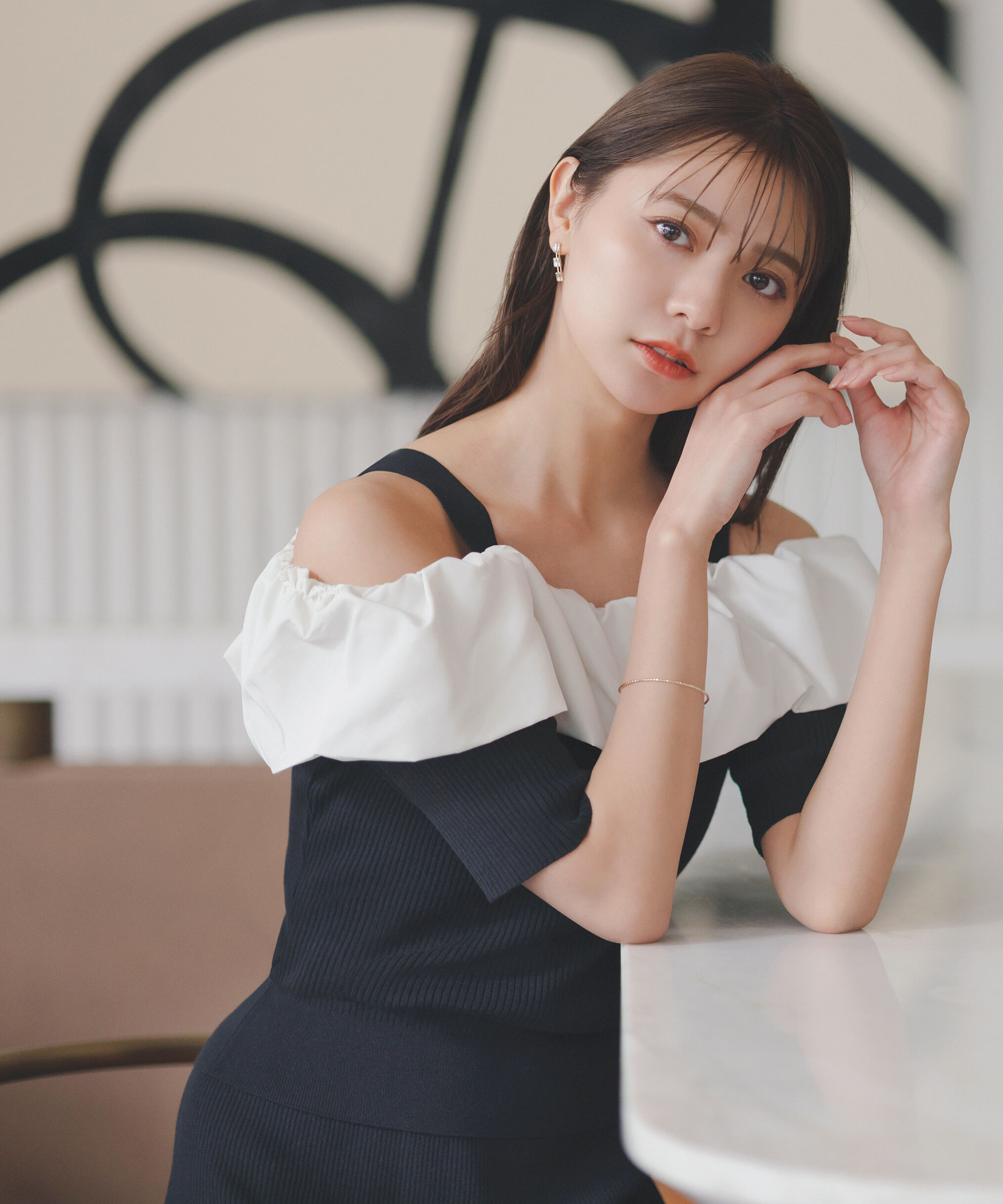 PROPORTION BODY DRESSING「《EDIT COLOGNE》オフショルフリルニットセットアップ」|ワンピース|