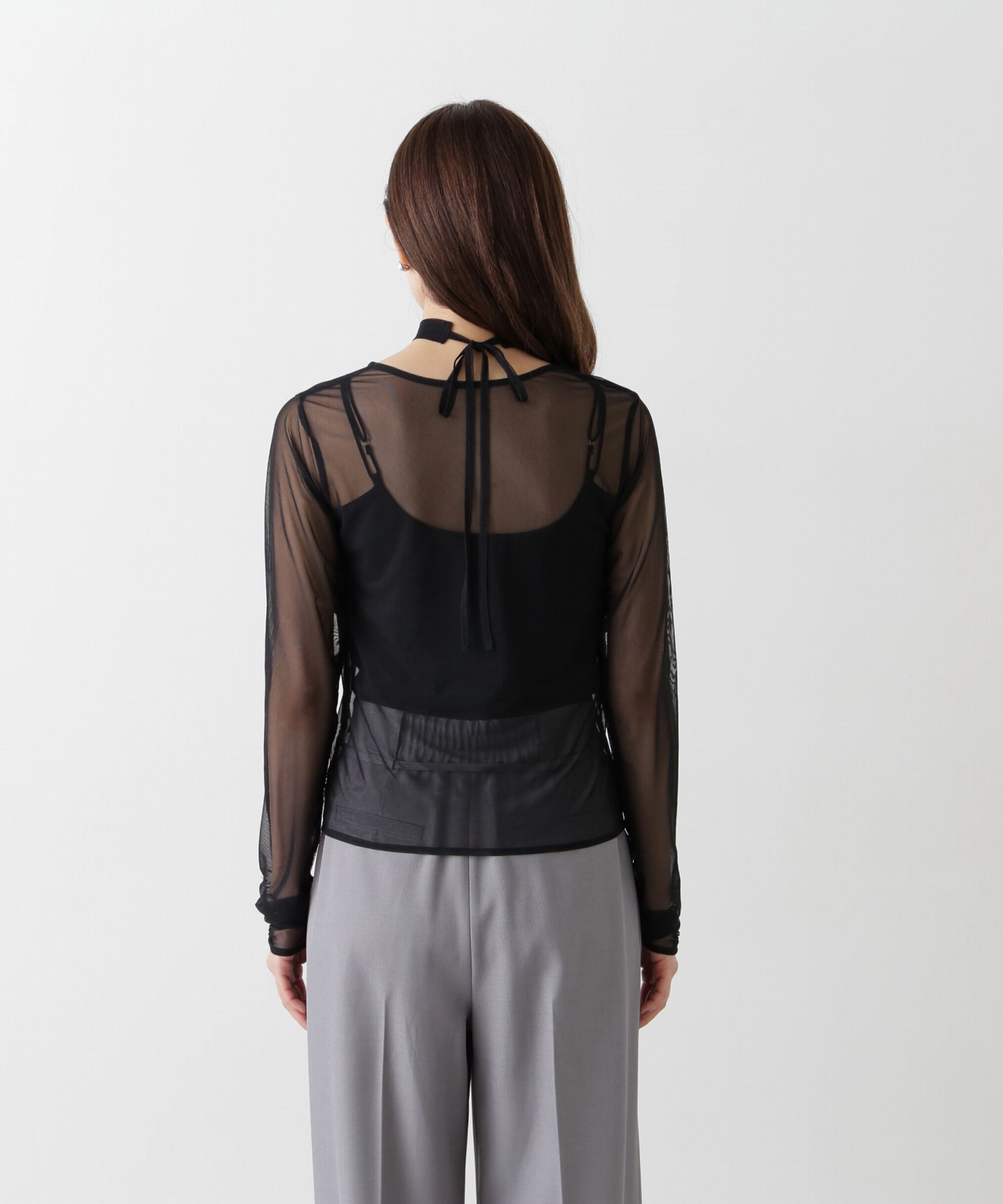 PROPORTION BODY DRESSING「チョーカー付きシアーチュールカットソー」|Tシャツ・カットソー|