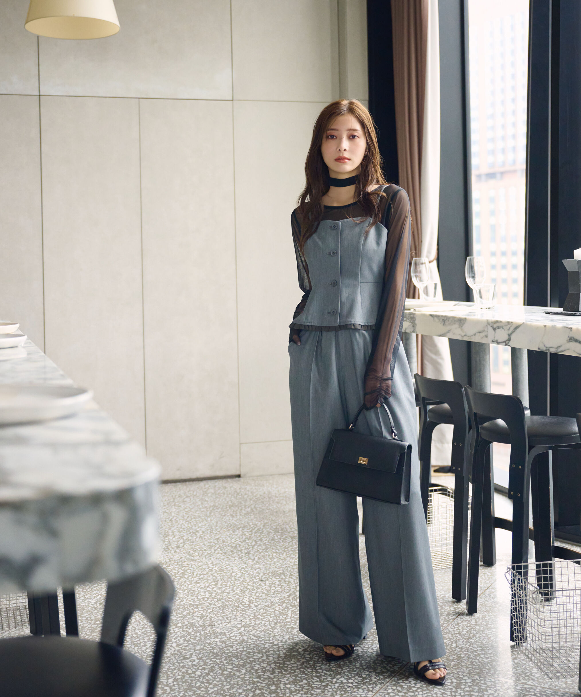PROPORTION BODY DRESSING「チョーカー付きシアーチュールカットソー」|Tシャツ・カットソー|