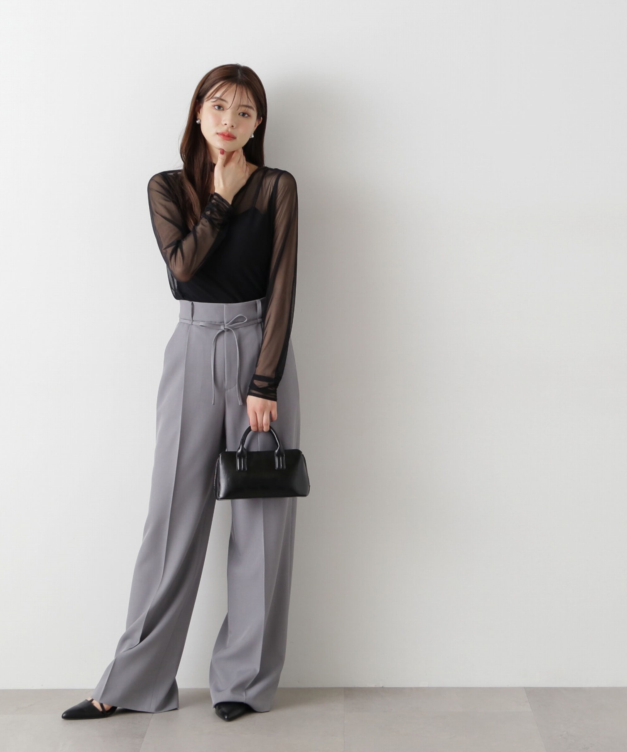 PROPORTION BODY DRESSING「チョーカー付きシアーチュールカットソー」|Tシャツ・カットソー|
