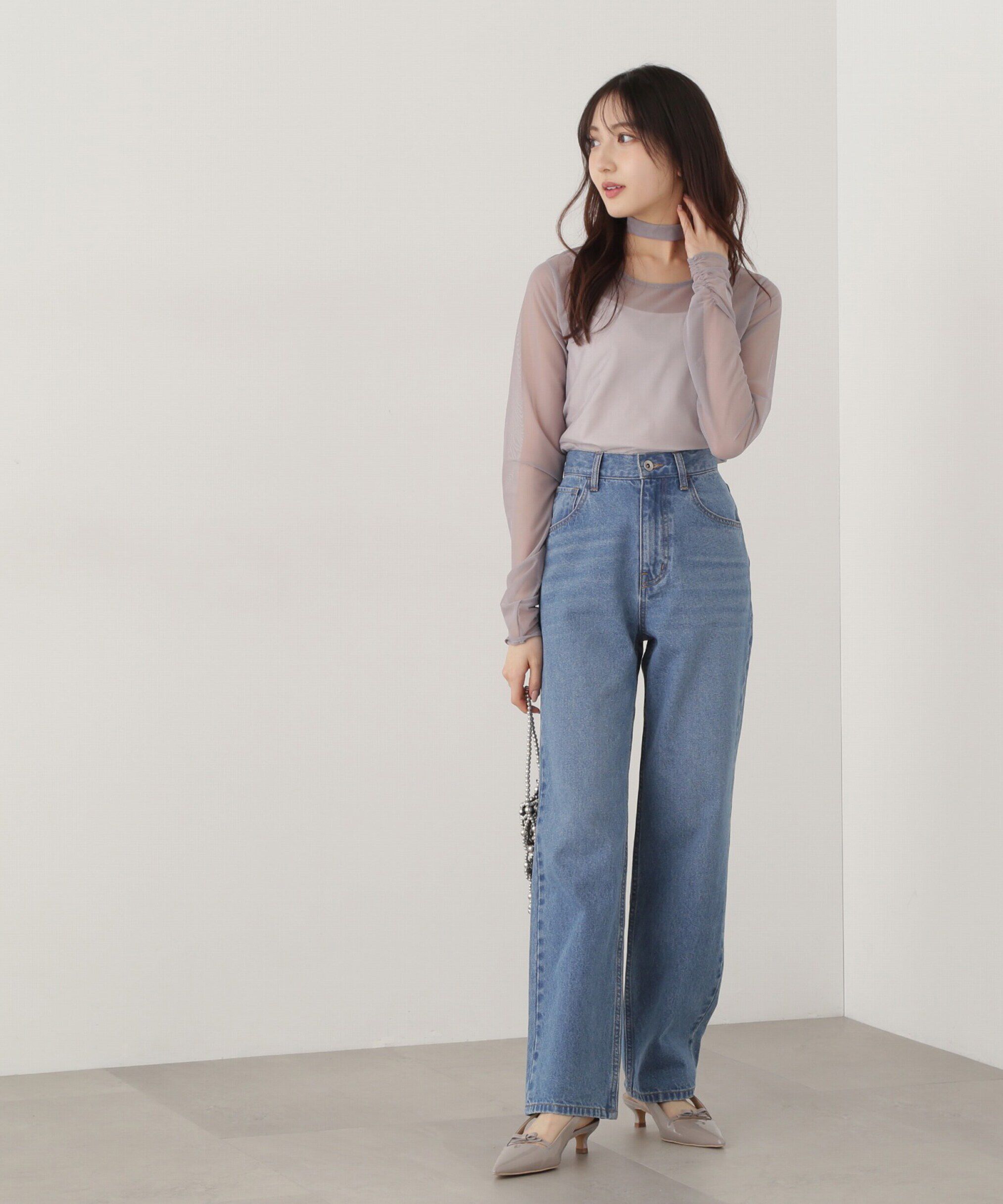 PROPORTION BODY DRESSING「チョーカー付きシアーチュールカットソー」|Tシャツ・カットソー|