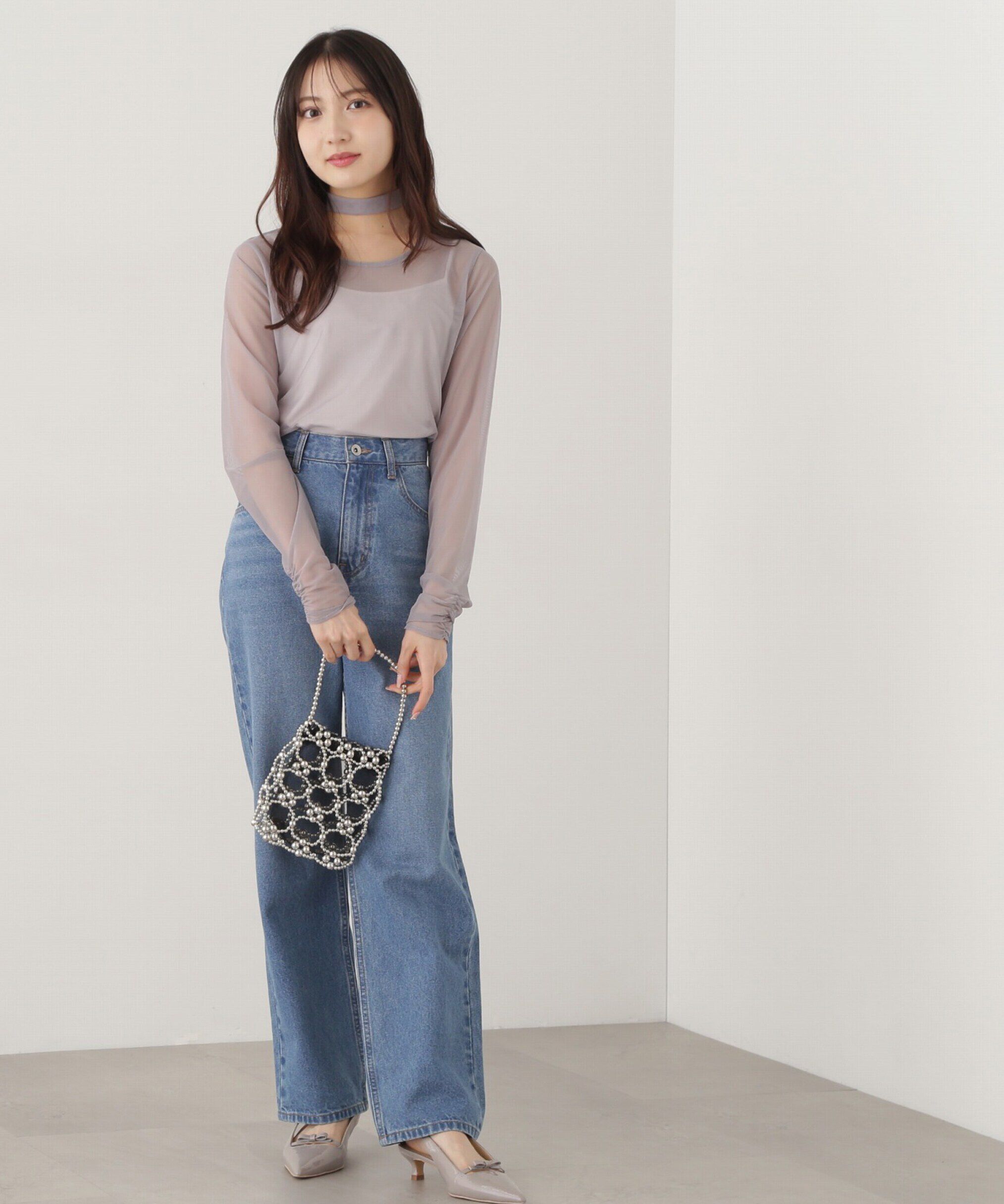 PROPORTION BODY DRESSING「チョーカー付きシアーチュールカットソー」|Tシャツ・カットソー|