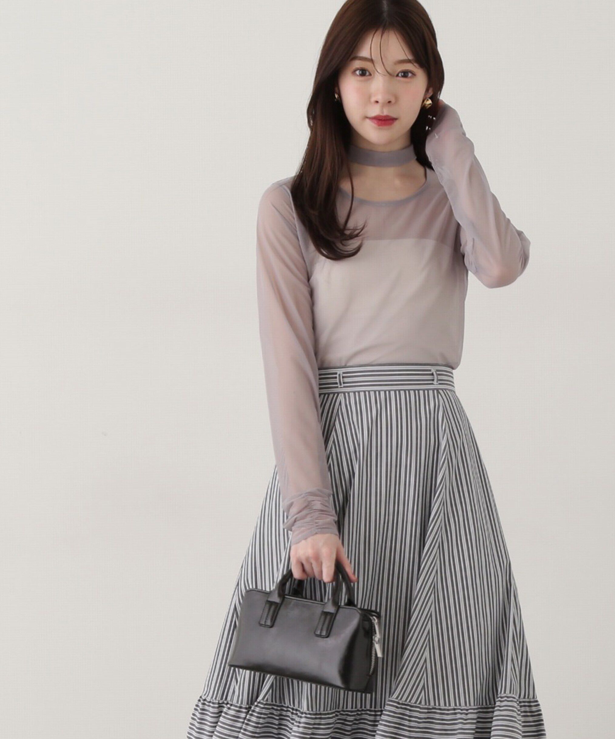 PROPORTION BODY DRESSING「チョーカー付きシアーチュールカットソー」|Tシャツ・カットソー|