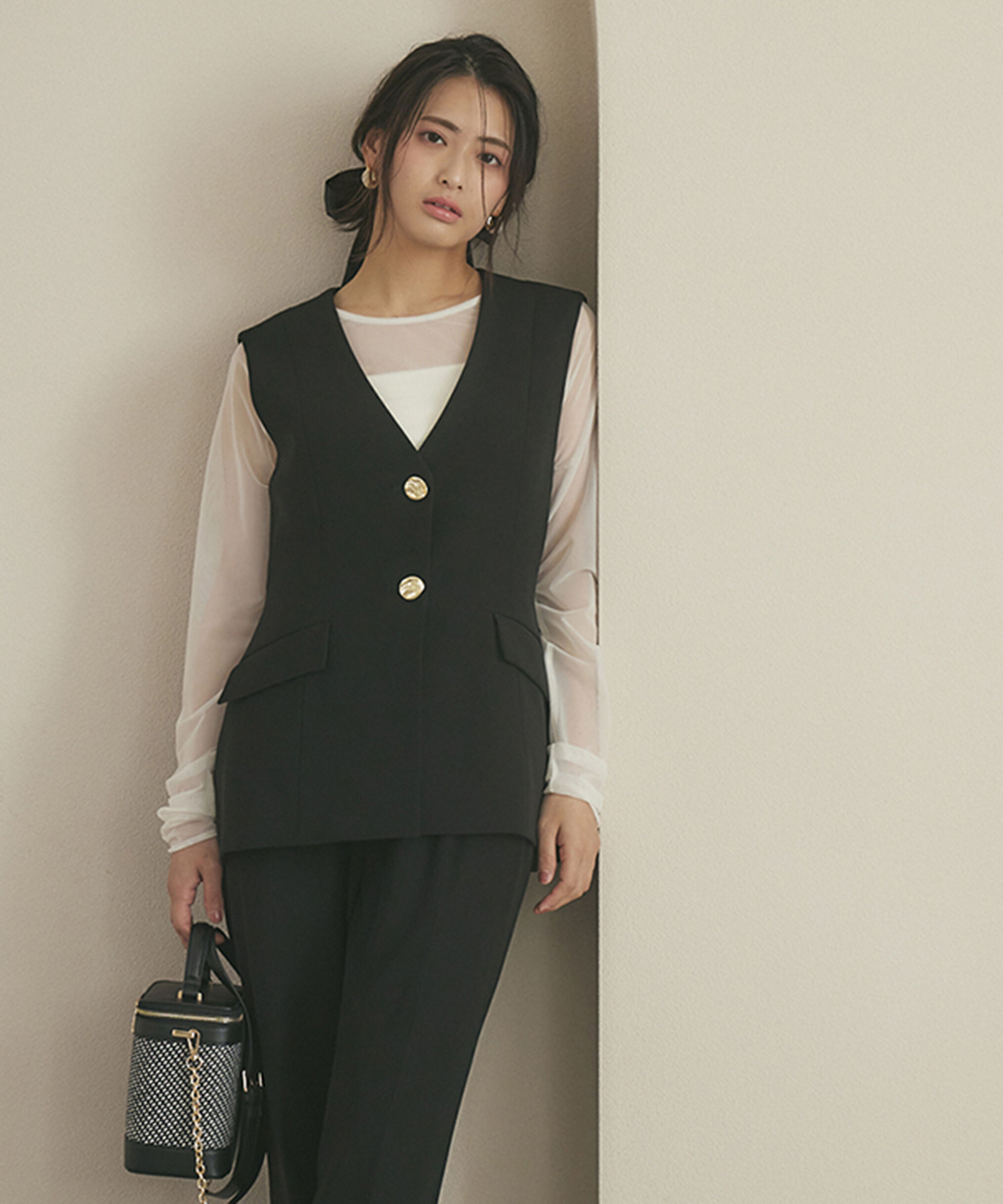 PROPORTION BODY DRESSING「チョーカー付きシアーチュールカットソー」|Tシャツ・カットソー|
