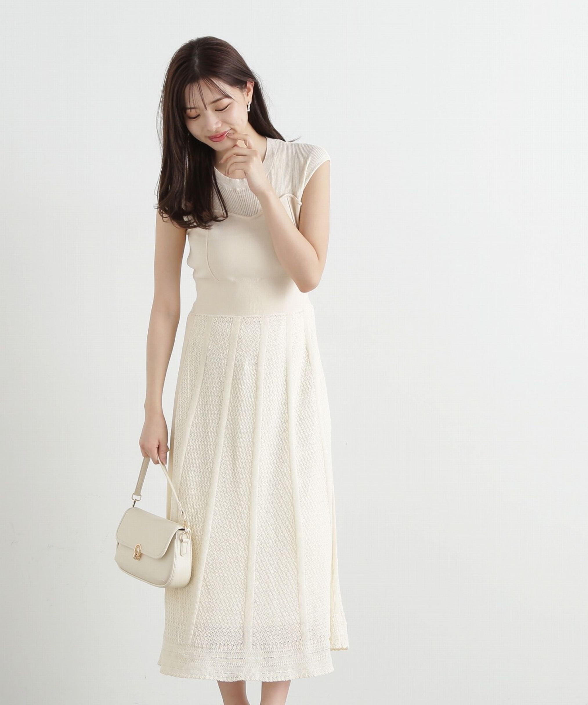 PROPORTION BODY DRESSING「柄編みニットワンピース」|ワンピース|