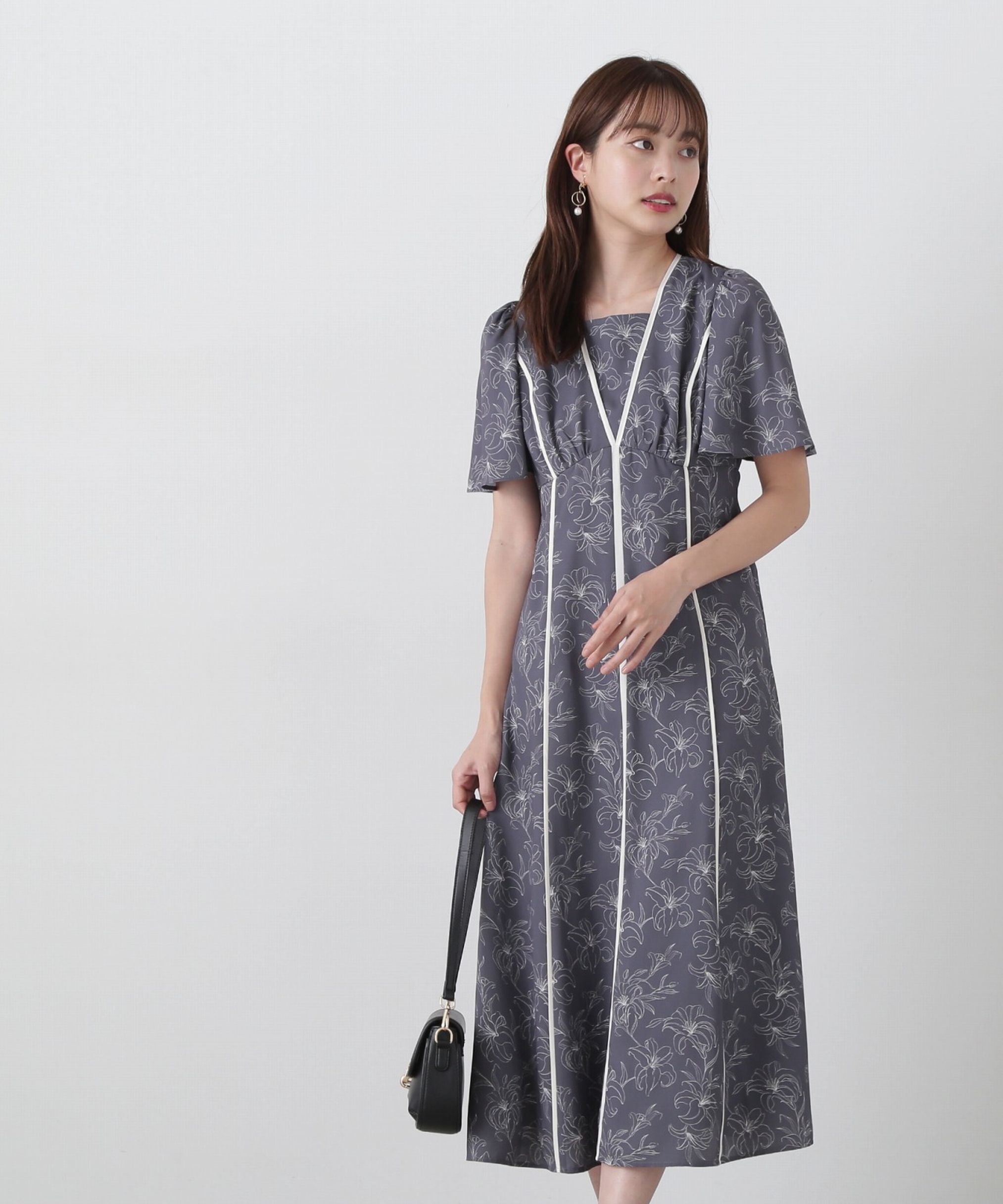 PROPORTION BODY DRESSING「配色ライン花柄ワンピース」|ワンピース|