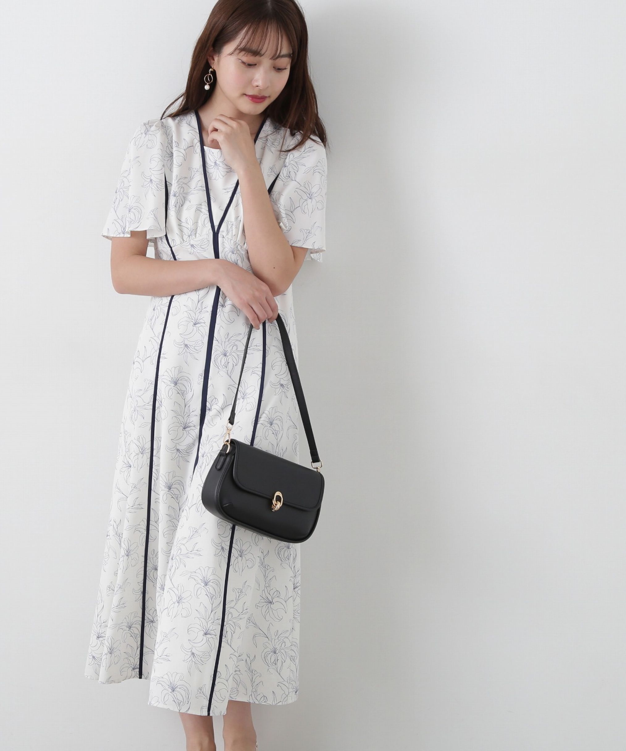 PROPORTION BODY DRESSING「配色ライン花柄ワンピース」|ワンピース|