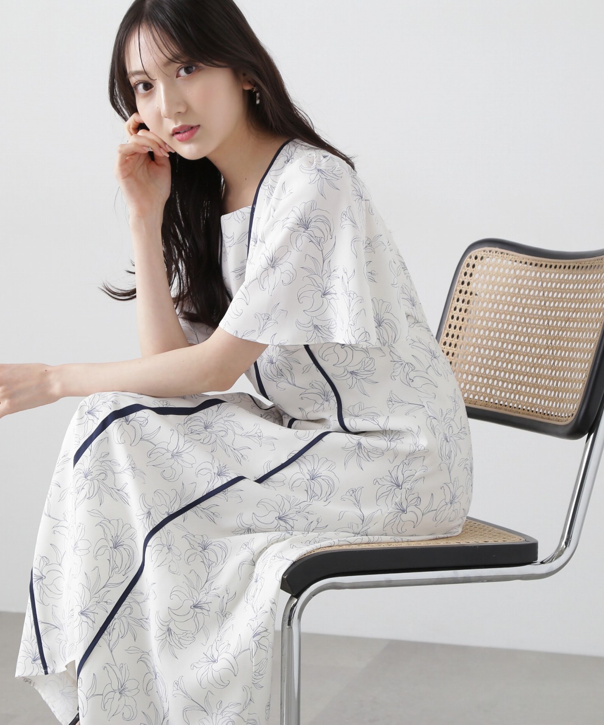 PROPORTION BODY DRESSING「配色ライン花柄ワンピース」|ワンピース|