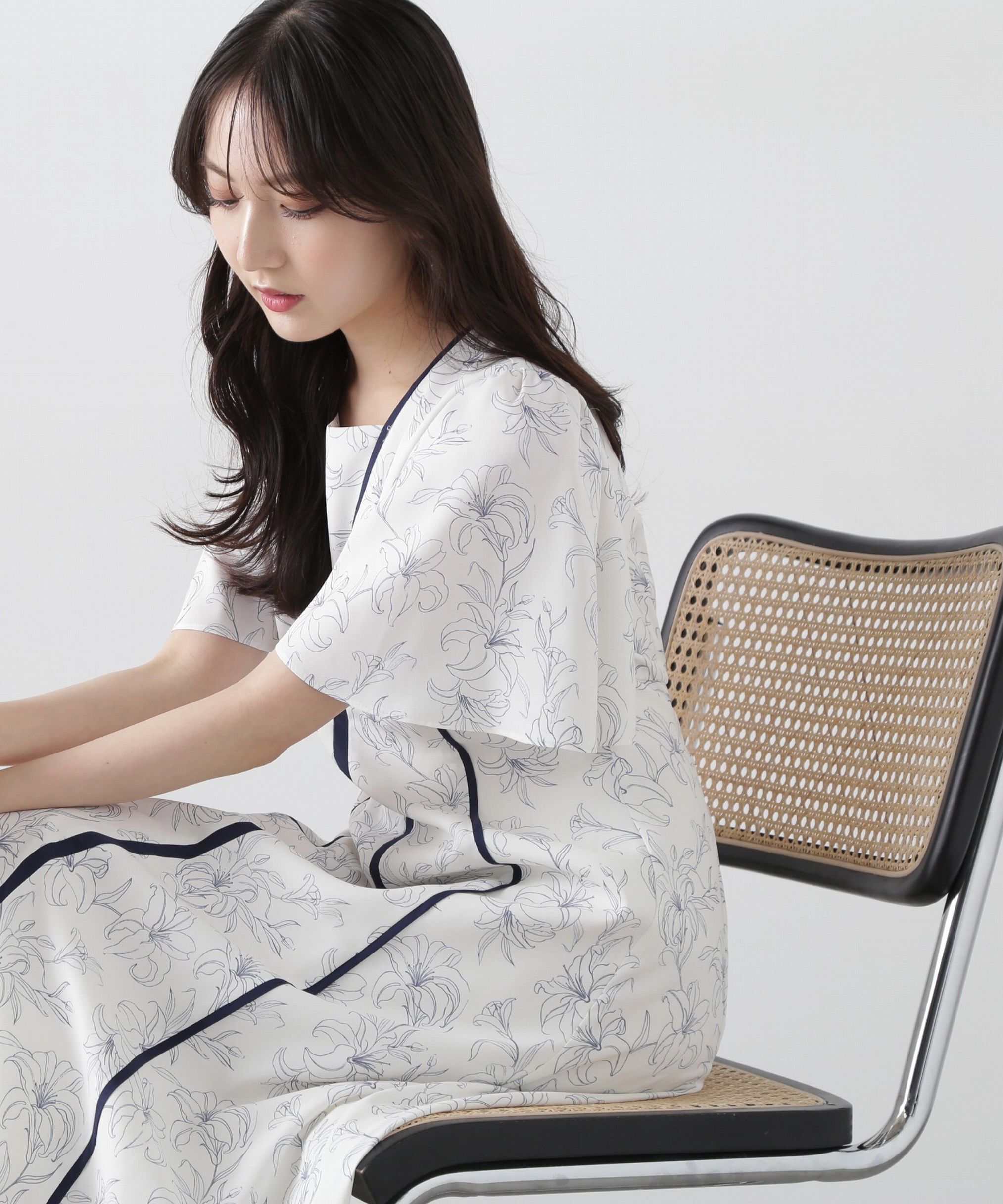 PROPORTION BODY DRESSING「配色ライン花柄ワンピース」|ワンピース|