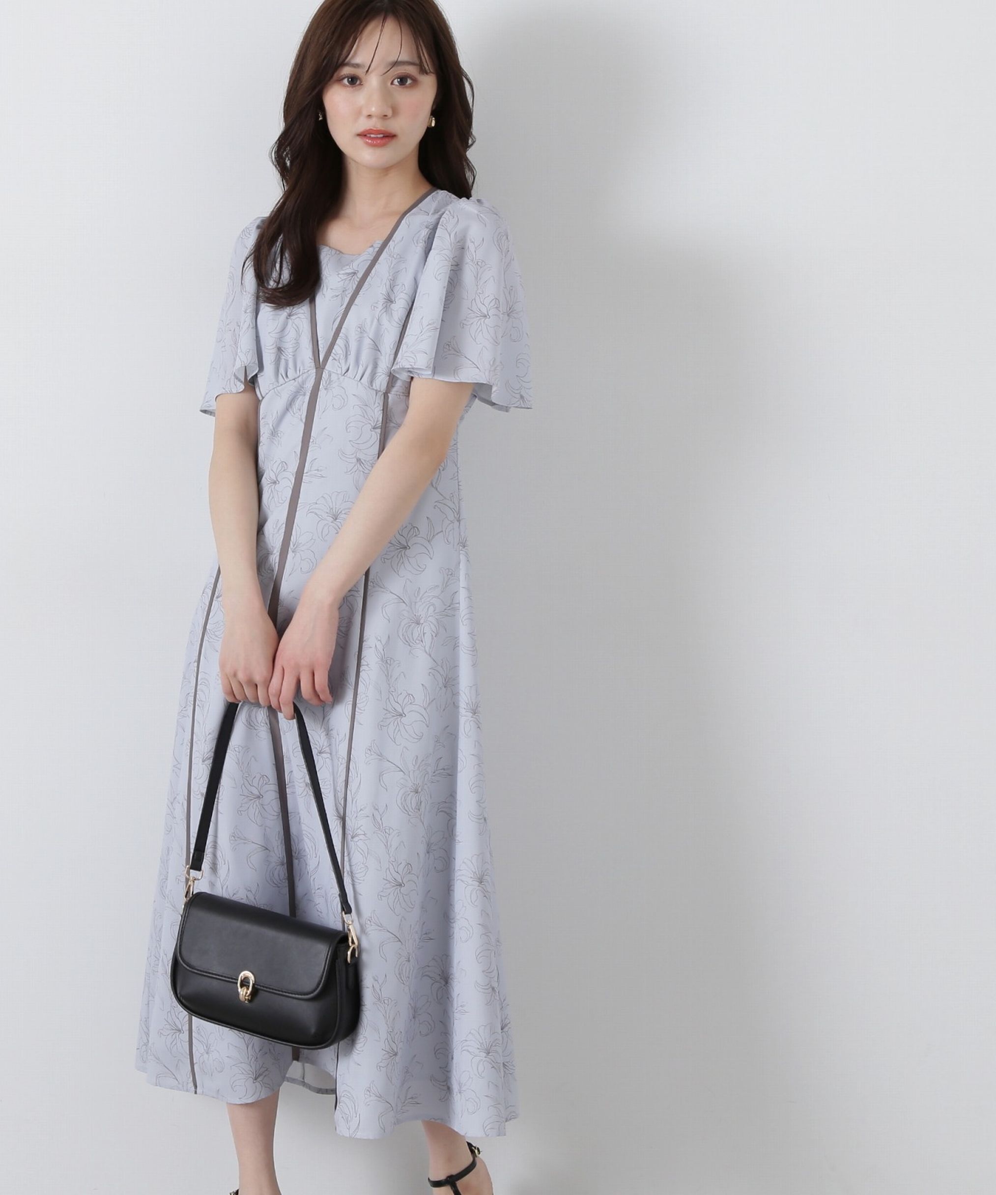 PROPORTION BODY DRESSING「配色ライン花柄ワンピース」|ワンピース|