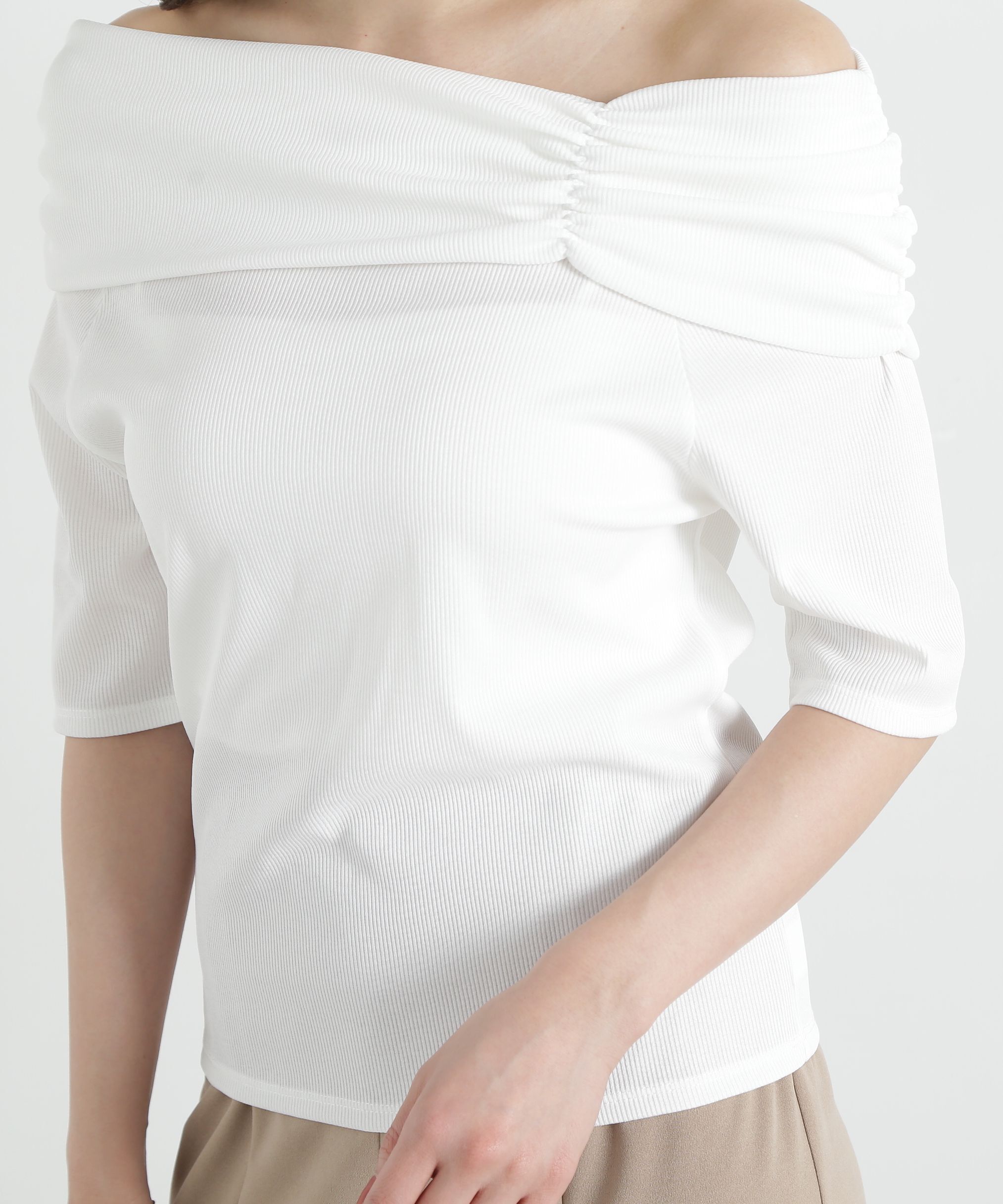 PROPORTION BODY DRESSING「デザインオフショルカットソー」|Tシャツ・カットソー|