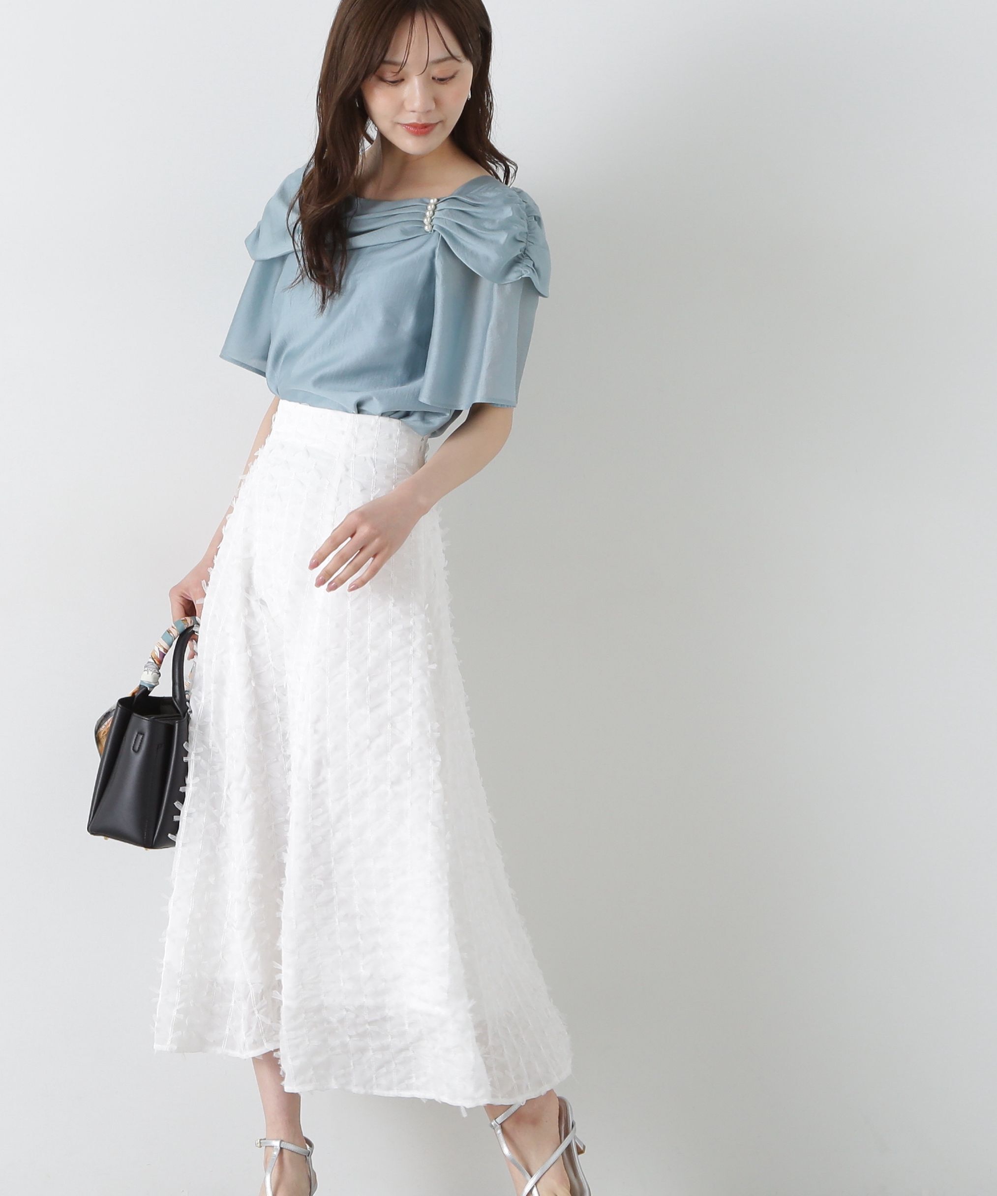 PROPORTION BODY DRESSING「シアーチュールフリンジフレアスカート」|スカート|