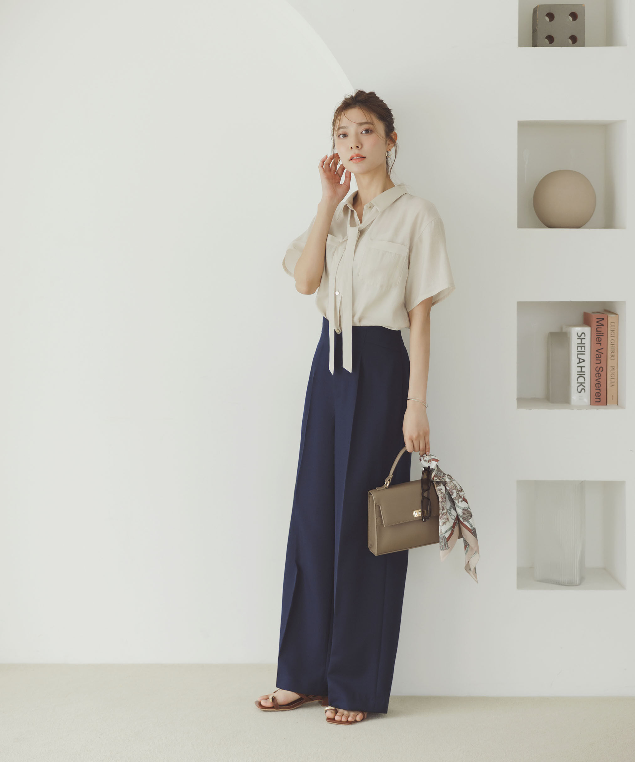 PROPORTION BODY DRESSING「タイ付きシアー半袖シャツ」|シャツ・ブラウス|