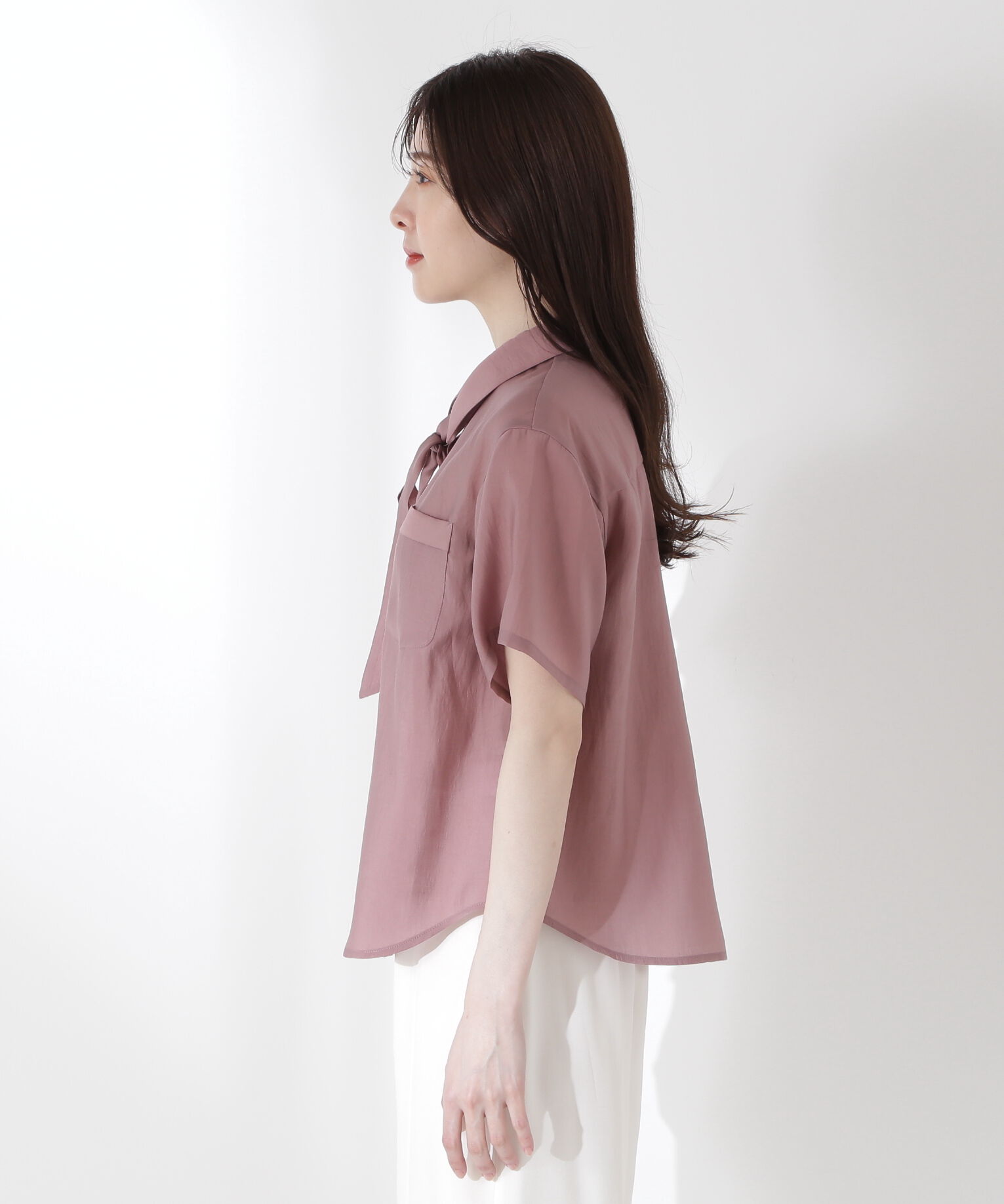 PROPORTION BODY DRESSING「タイ付きシアー半袖シャツ」|シャツ・ブラウス|