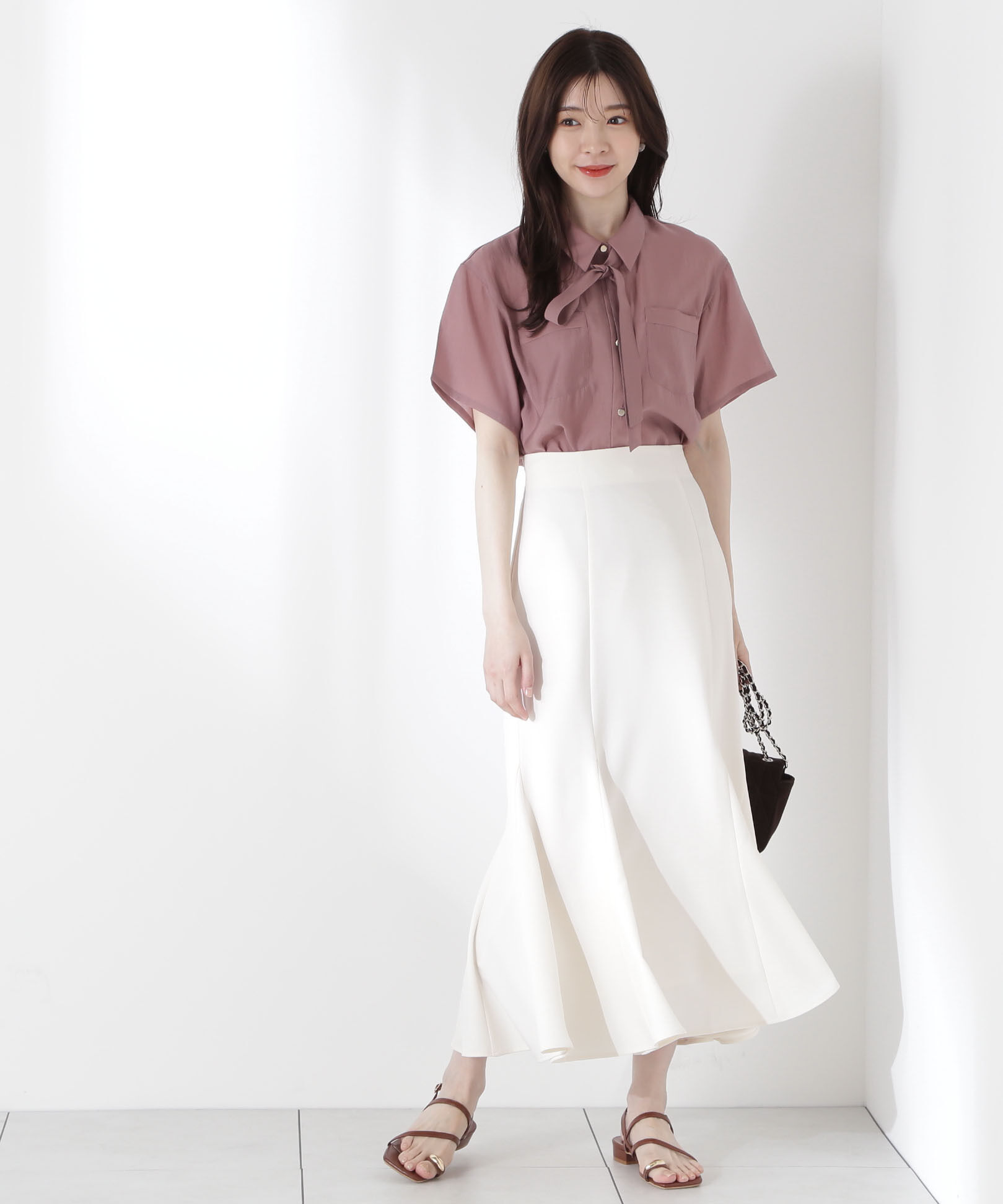 PROPORTION BODY DRESSING「タイ付きシアー半袖シャツ」|シャツ・ブラウス|