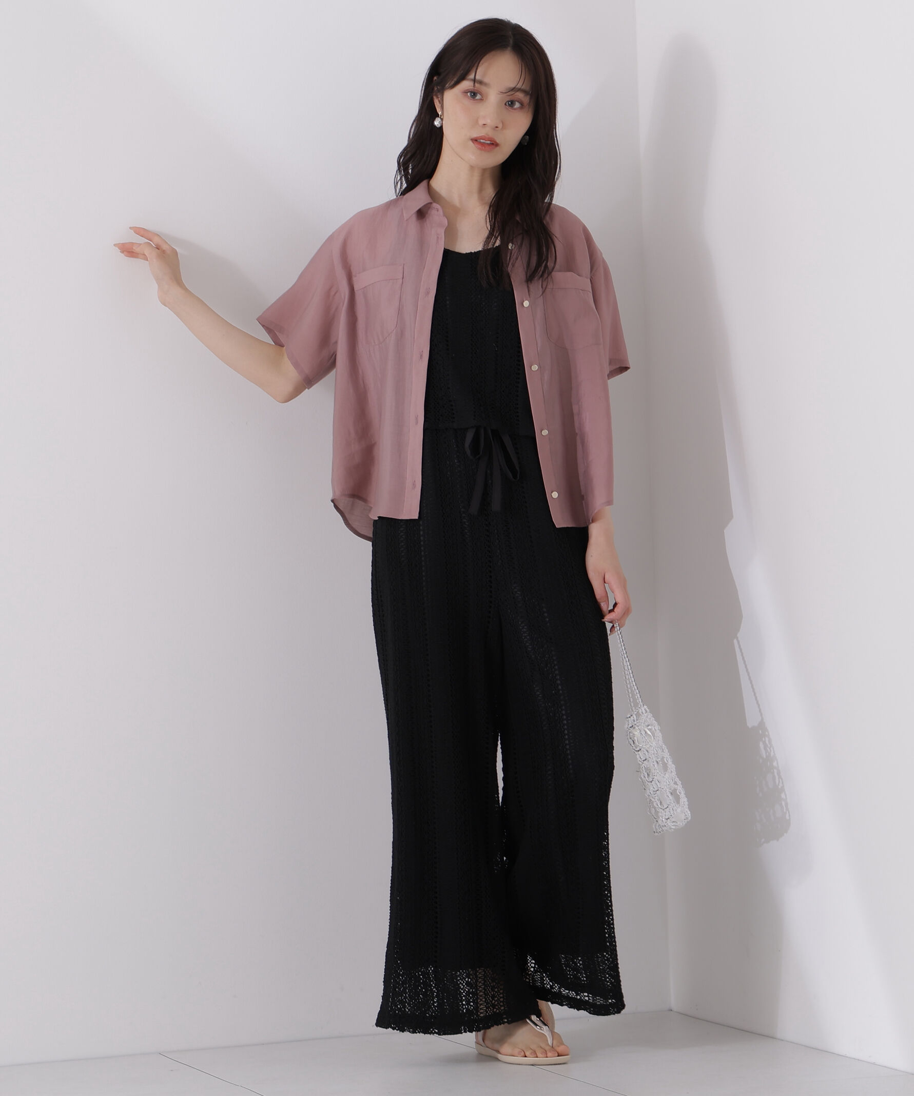 PROPORTION BODY DRESSING「タイ付きシアー半袖シャツ」|シャツ・ブラウス|