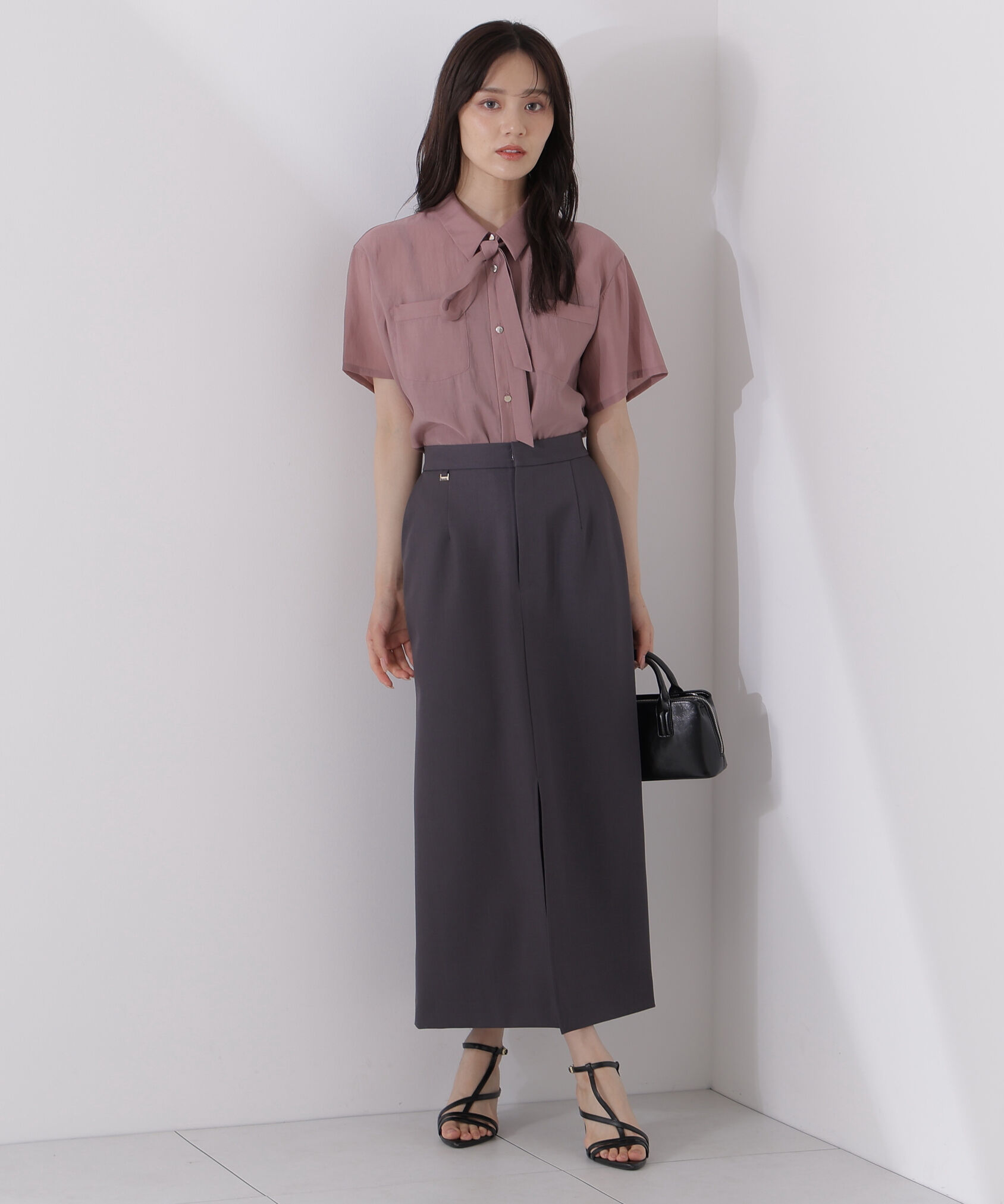 PROPORTION BODY DRESSING「タイ付きシアー半袖シャツ」|シャツ・ブラウス|