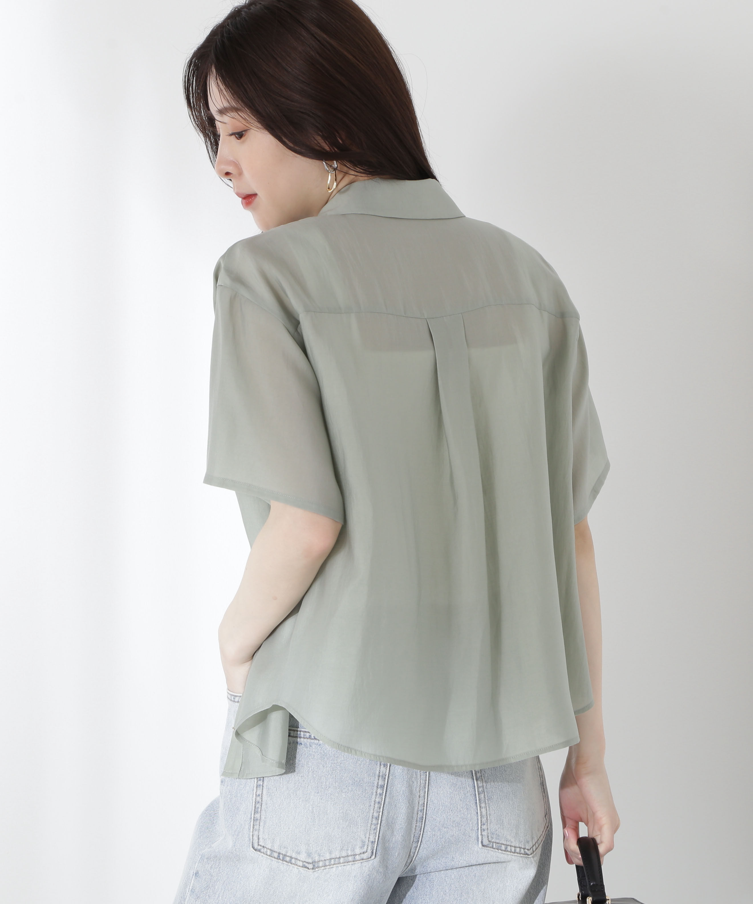 PROPORTION BODY DRESSING「タイ付きシアー半袖シャツ」|シャツ・ブラウス|