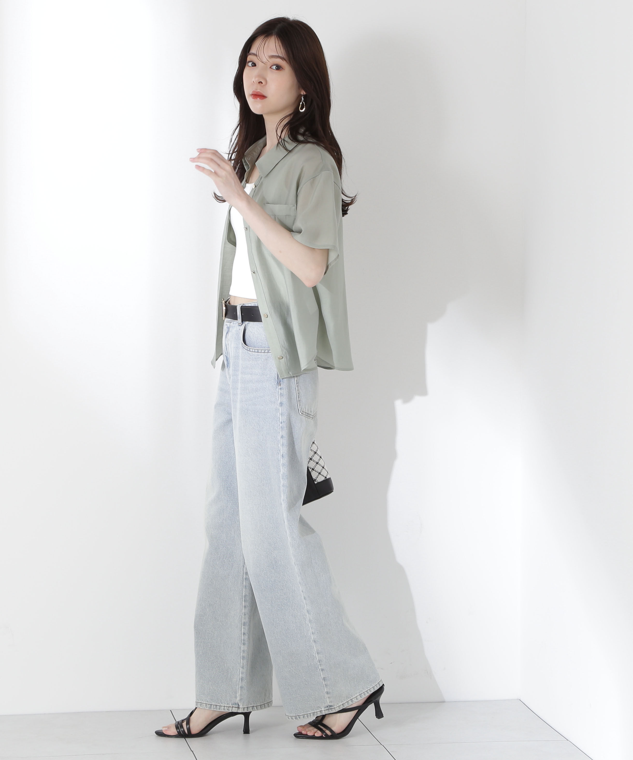 PROPORTION BODY DRESSING「タイ付きシアー半袖シャツ」|シャツ・ブラウス|