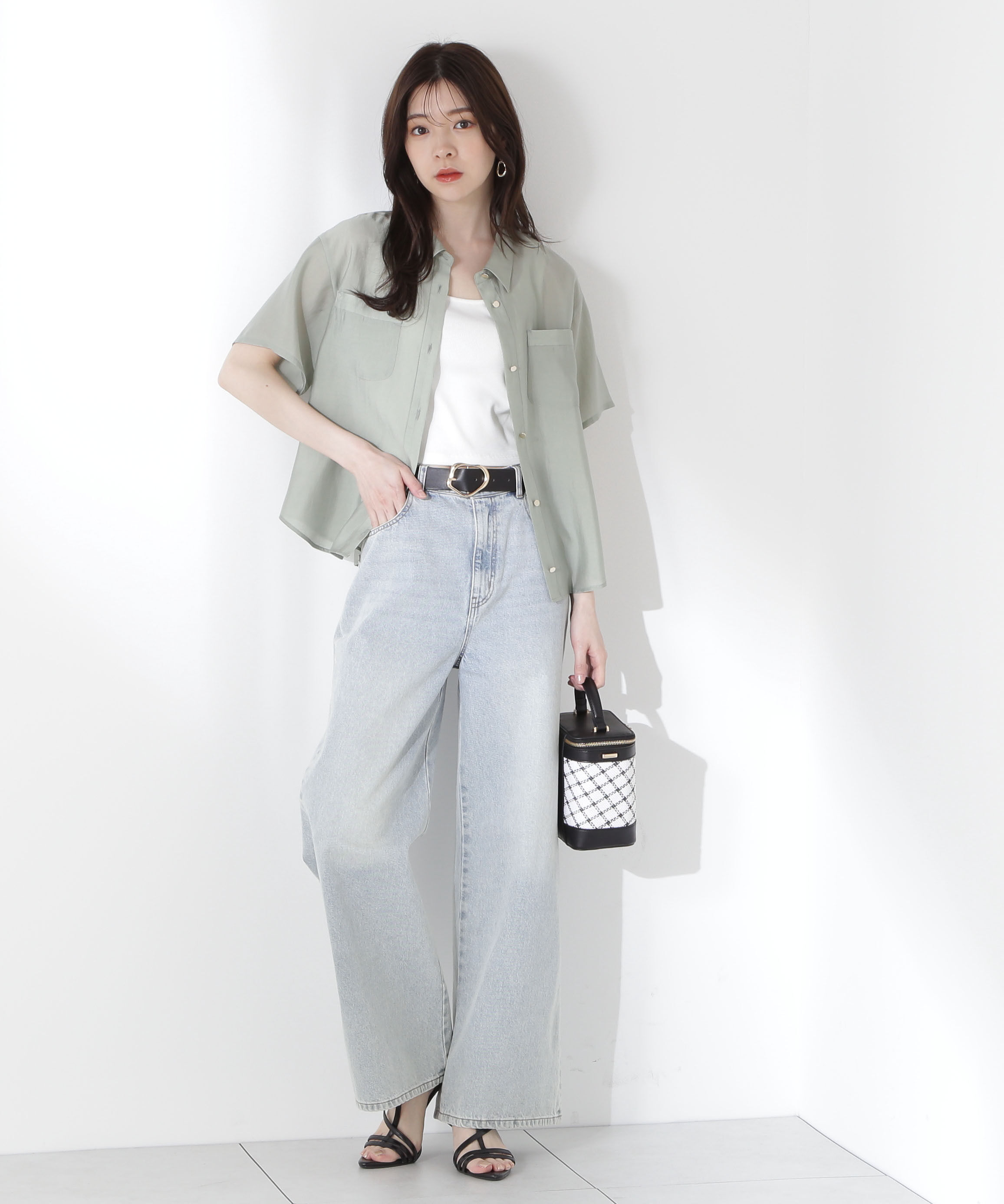 PROPORTION BODY DRESSING「タイ付きシアー半袖シャツ」|シャツ・ブラウス|
