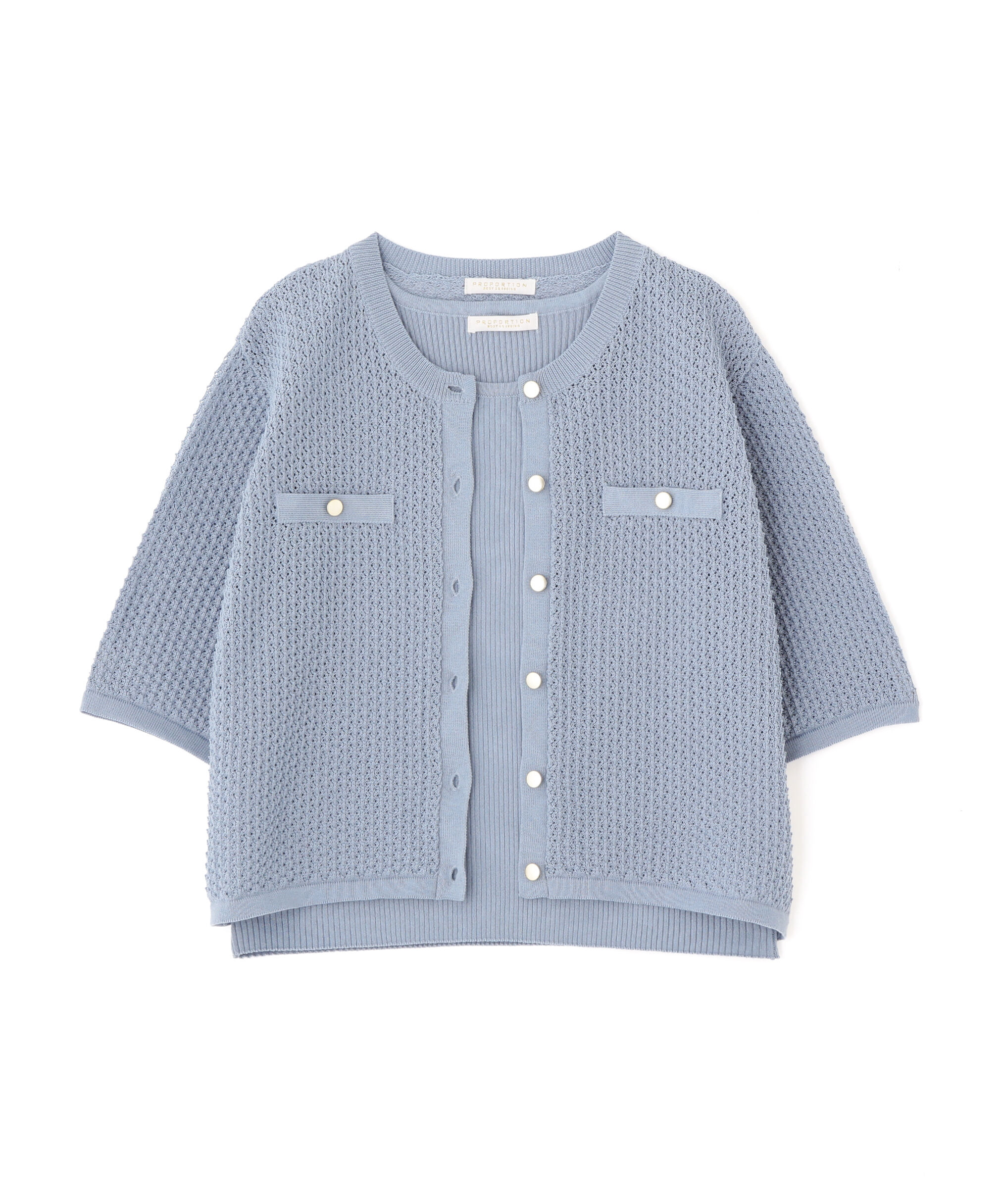 PROPORTION BODY DRESSING「変わり編みニットアンサンブル」|ニット・セーター|