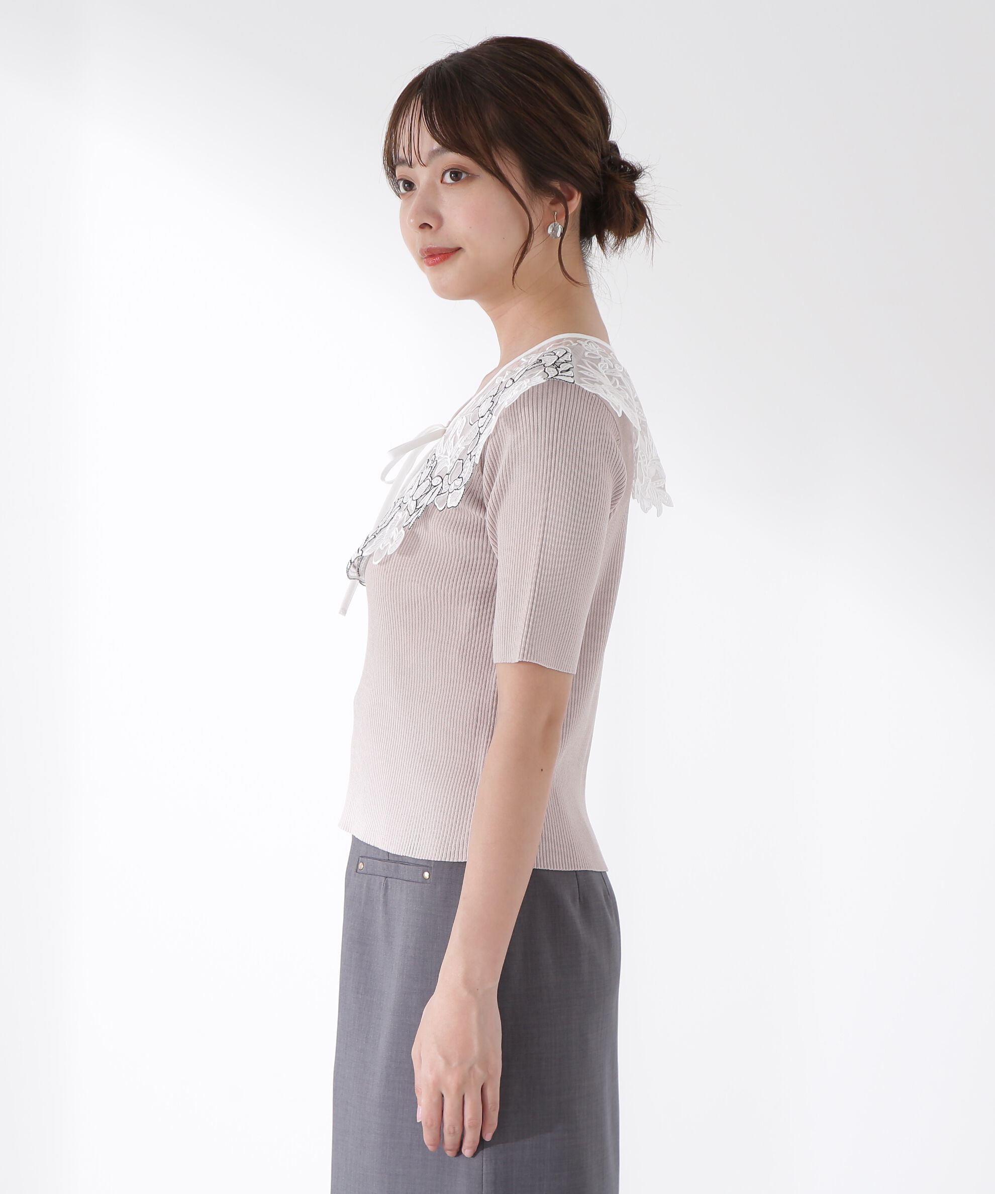PROPORTION BODY DRESSING「ケープ風レース付きニット」|ニット・セーター|