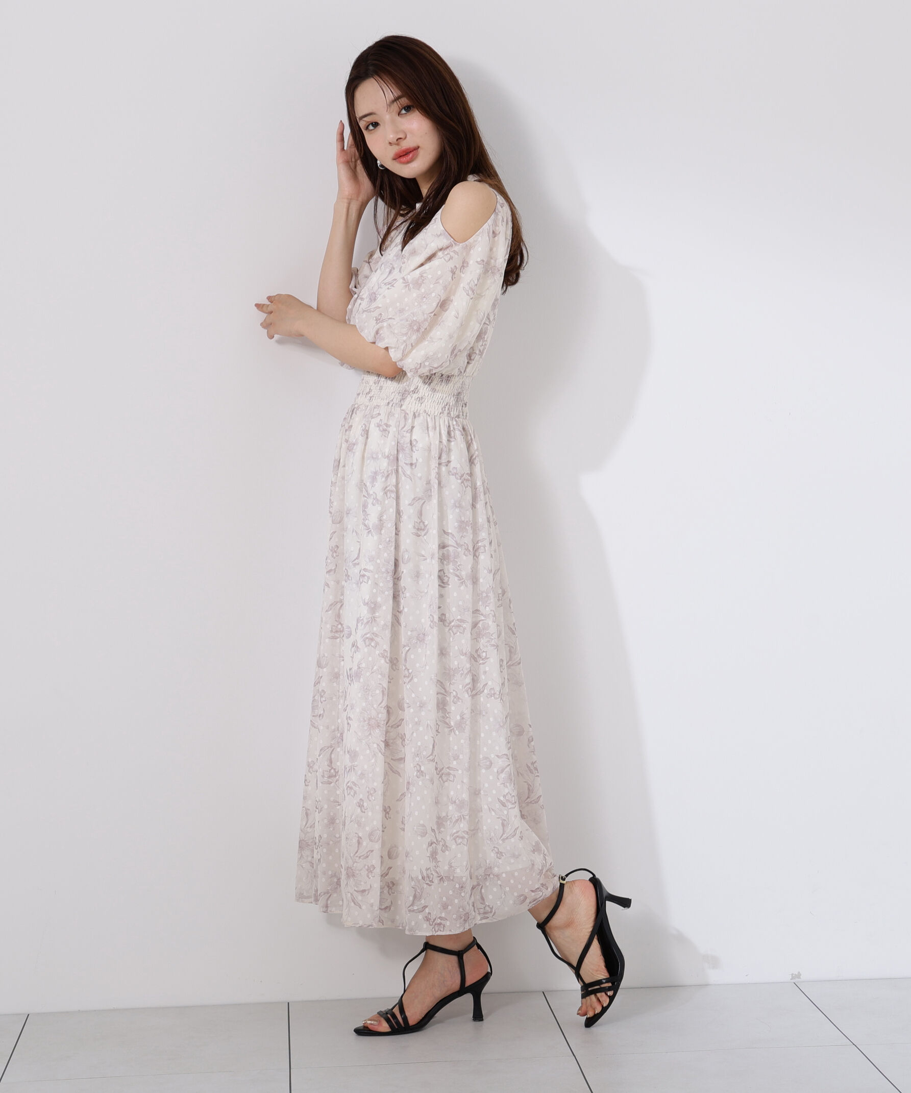 PROPORTION BODY DRESSING「オープンショルダー花柄ワンピース」|ワンピース|