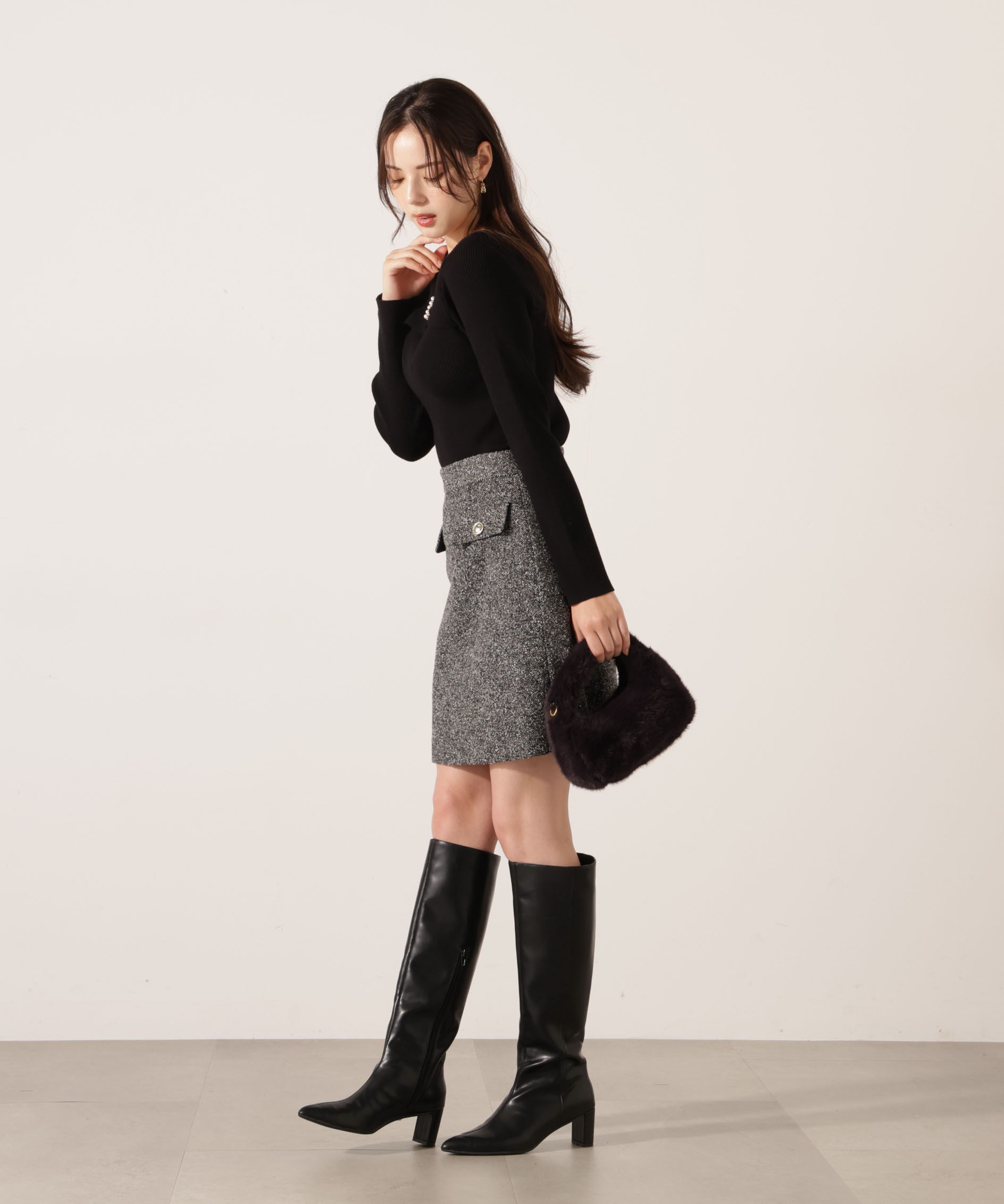 PROPORTION BODY DRESSING「ツイードミニスカート」|スカート|