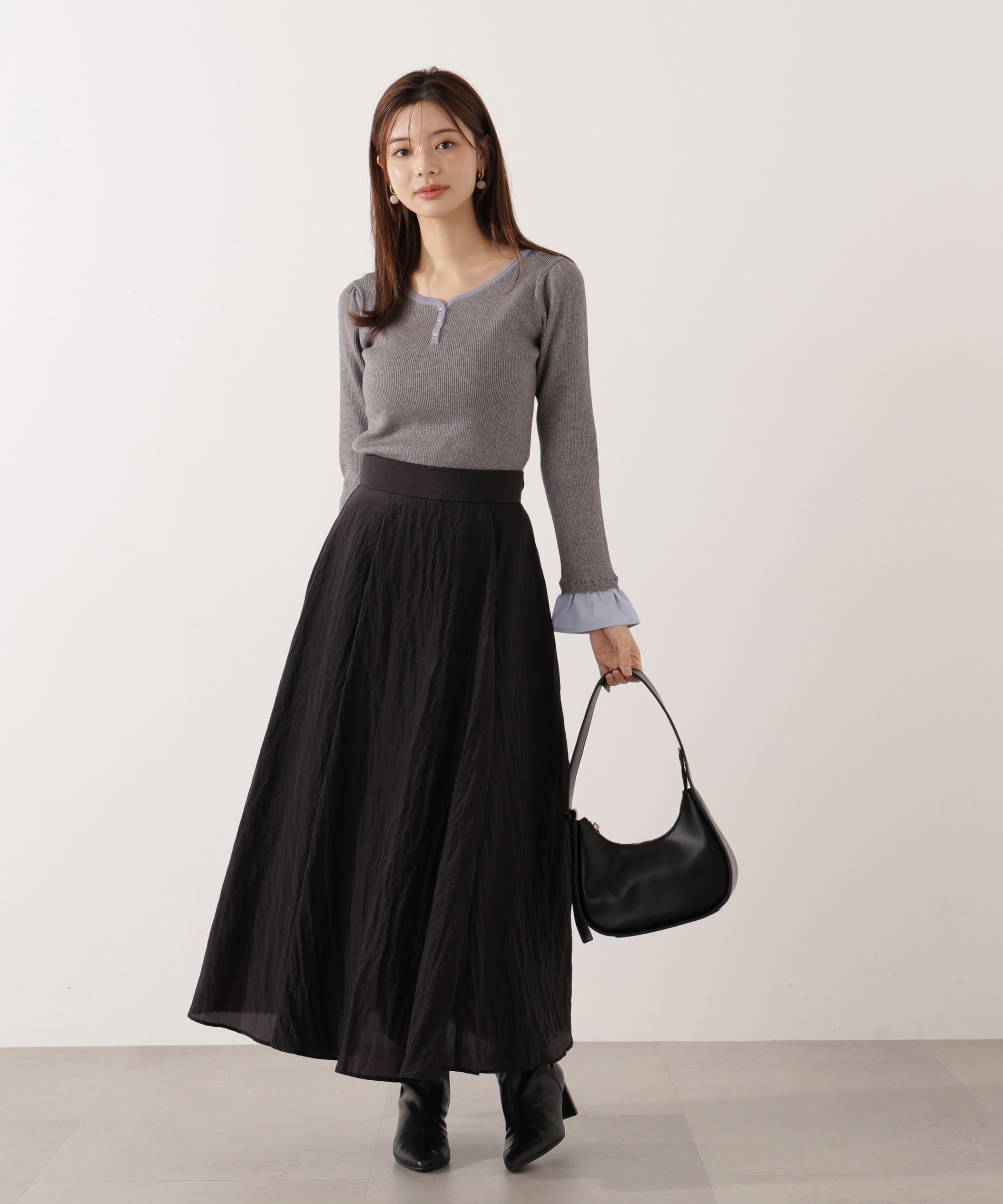 PROPORTION BODY DRESSING「ベルト付きシアーフレアスカート」|スカート|