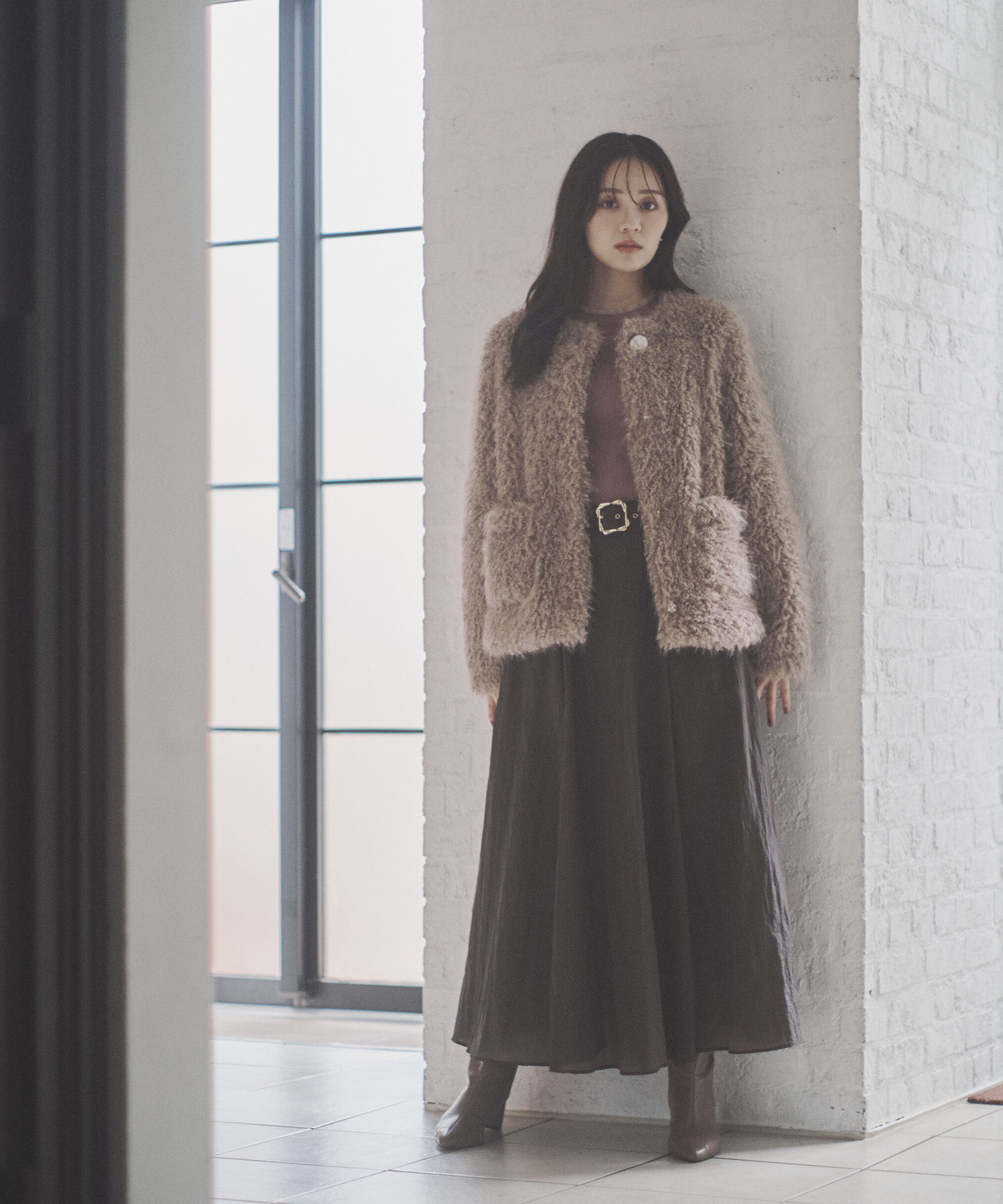 PROPORTION BODY DRESSING「ベルト付きシアーフレアスカート」|スカート|