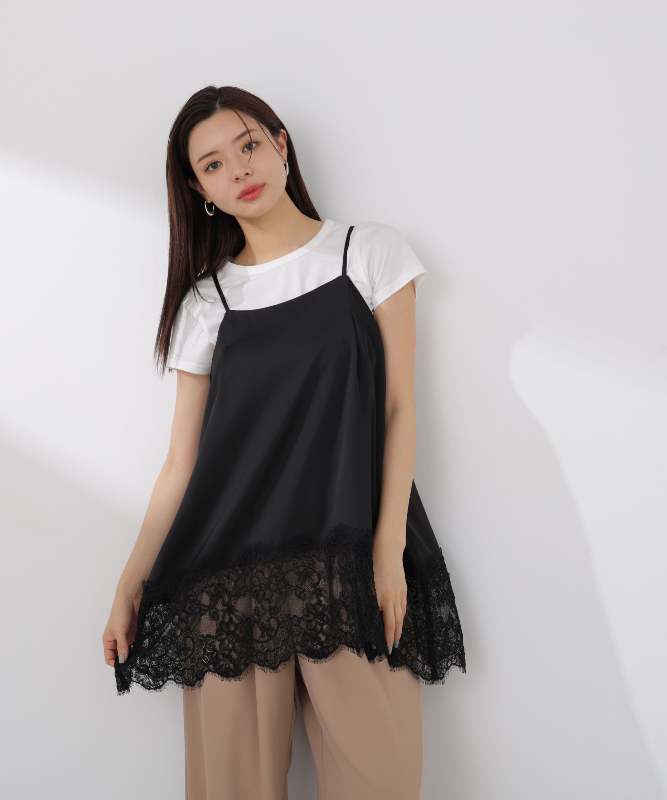 PROPORTION BODY DRESSING「〈a/mie〉ヘムレースキャミソール 26SS」|シャツ・ブラウス|