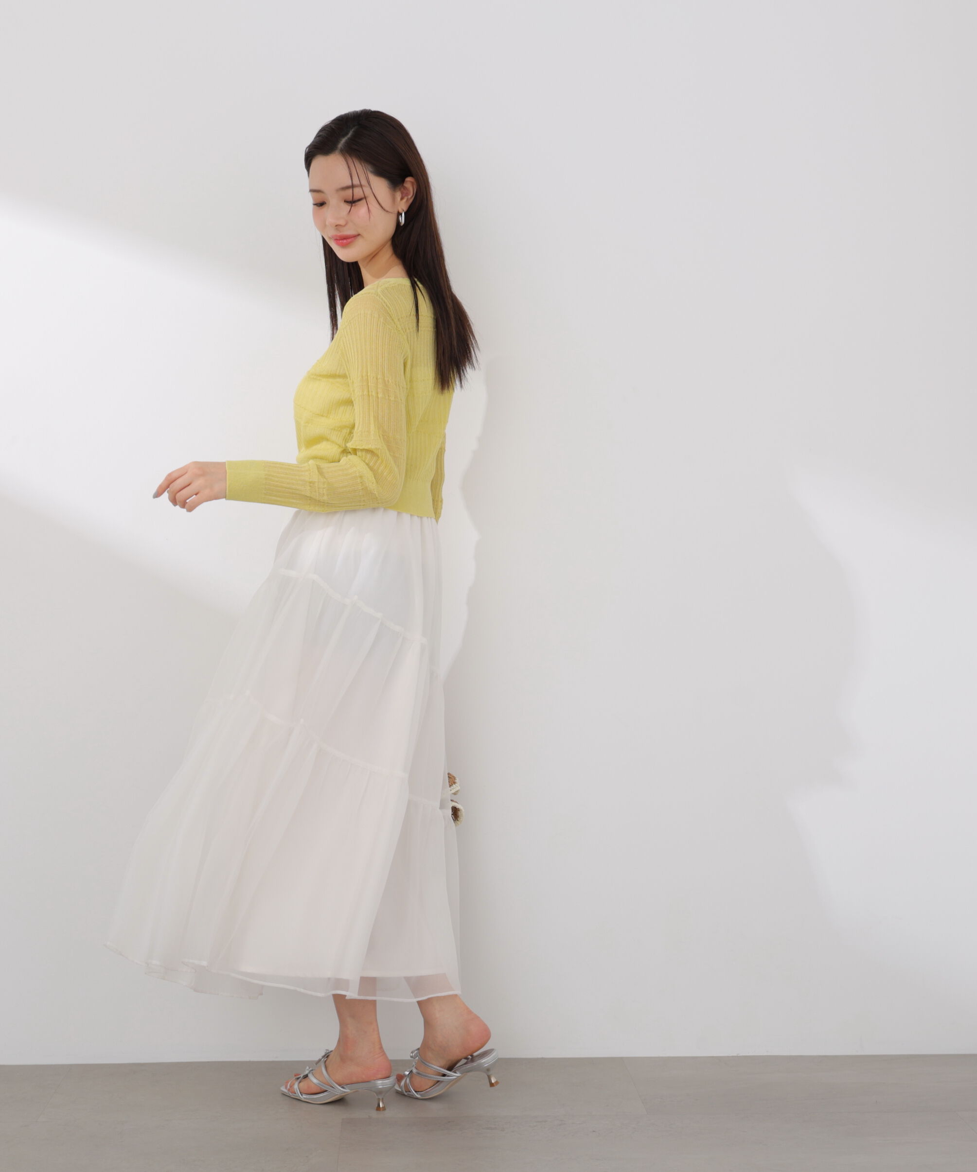 PROPORTION BODY DRESSING「〈a/mie〉変わり織透かし編みカーディガン 26SS」|ニット・セーター|