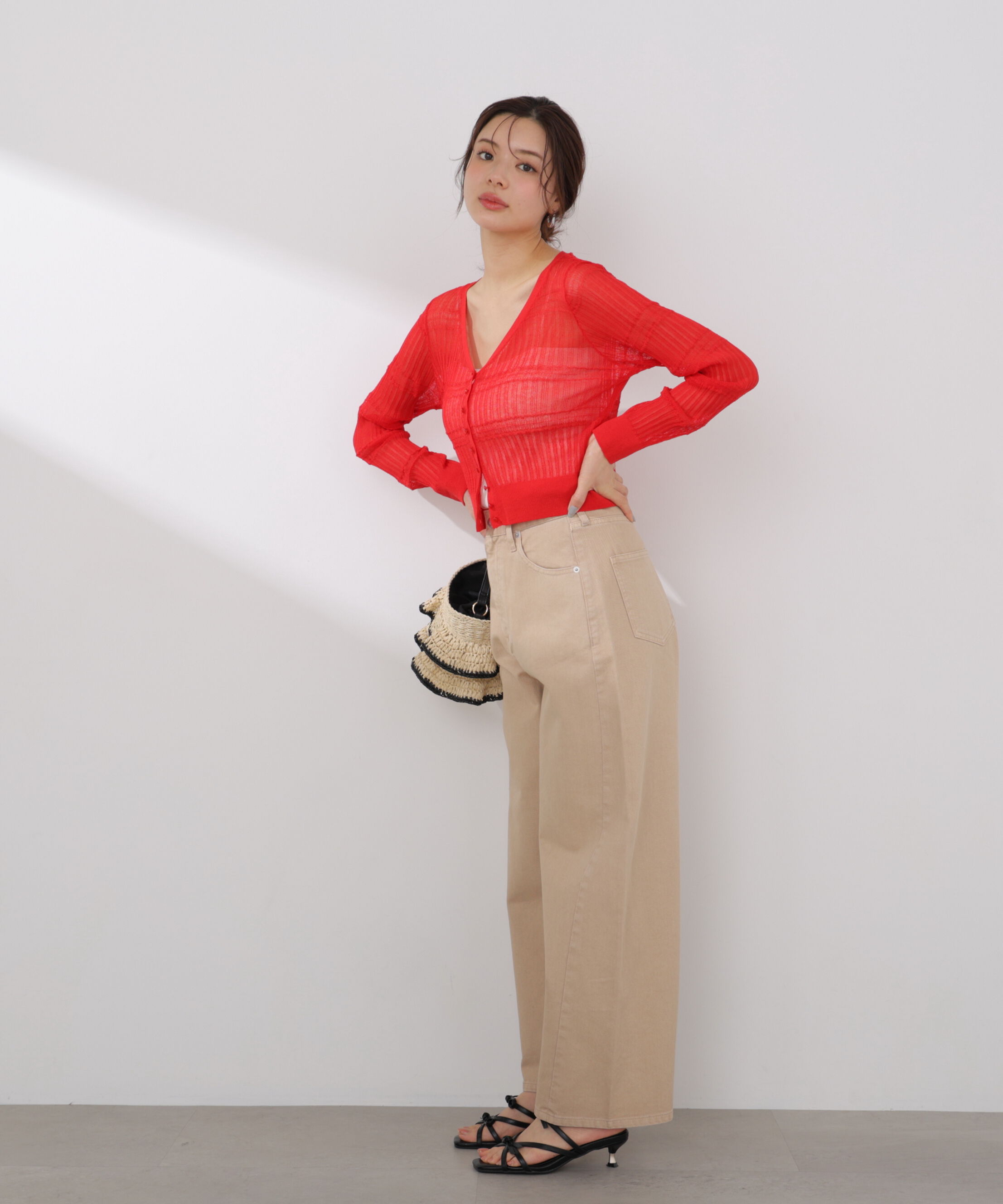 PROPORTION BODY DRESSING「〈a/mie〉変わり織透かし編みカーディガン 26SS」|ニット・セーター|
