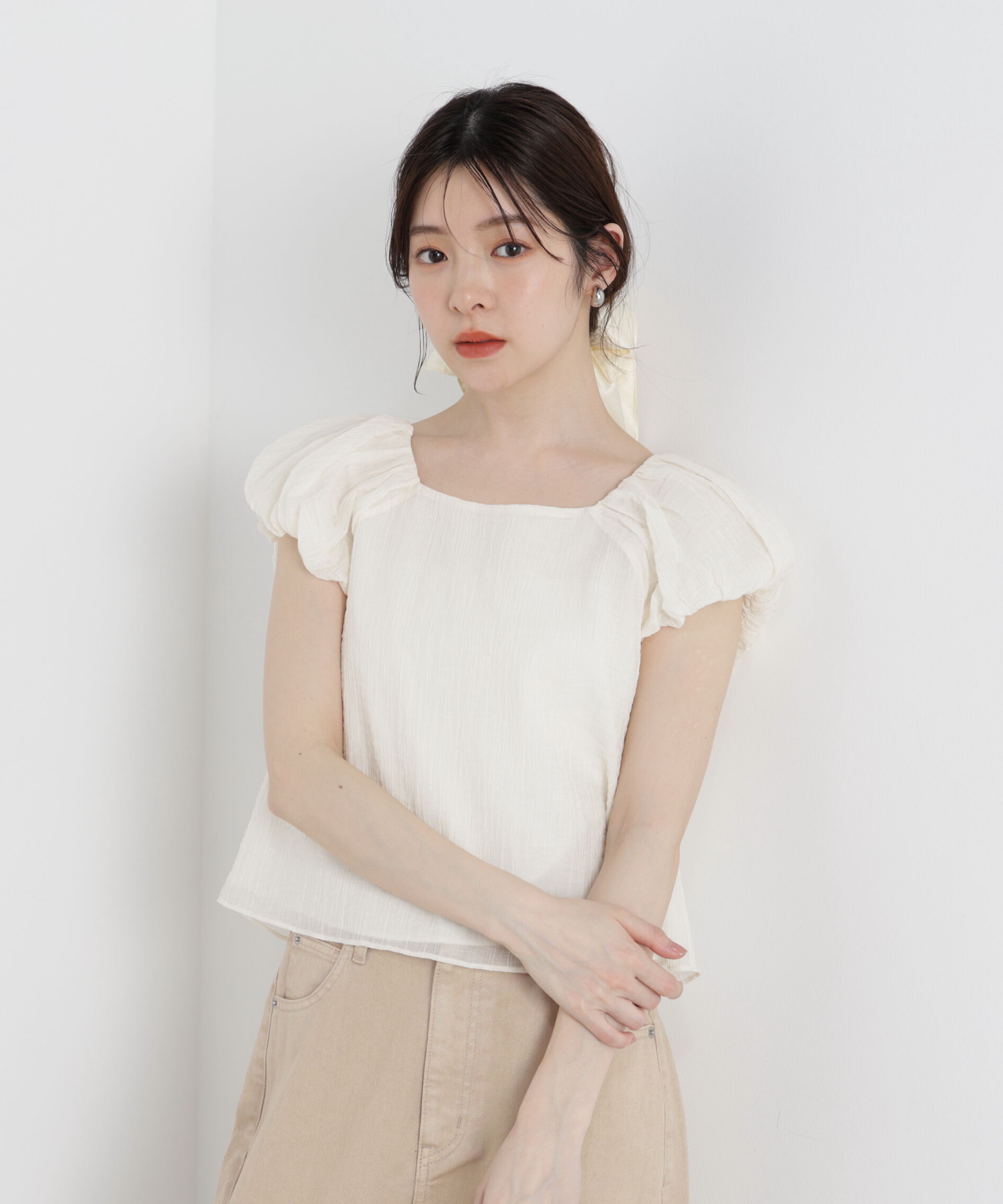 PROPORTION BODY DRESSING「＜中川紅葉さん着用＞バルーンスリーブブラウス」|シャツ・ブラウス|