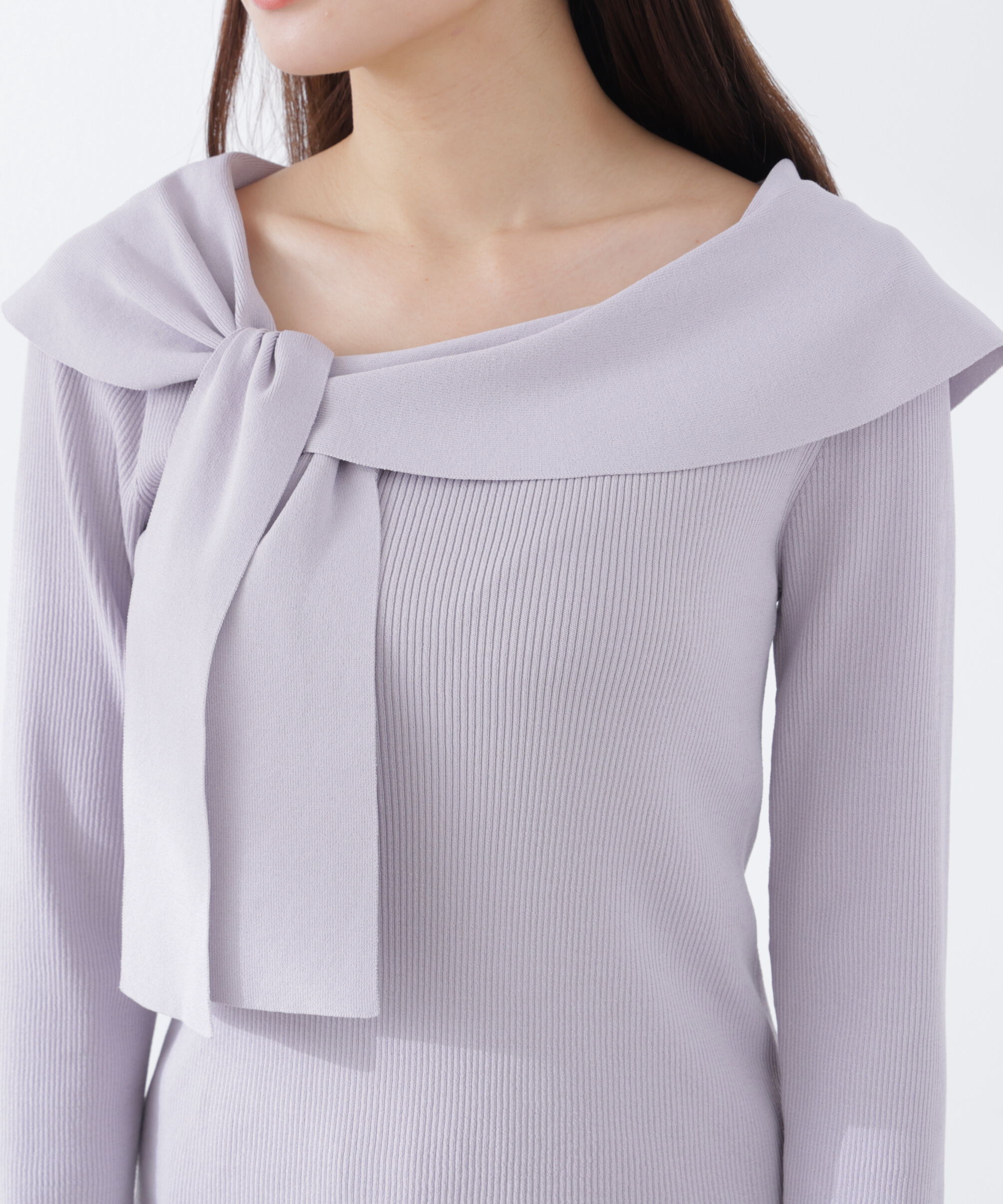 PROPORTION BODY DRESSING「＜ウォッシャブル/UV＞アシメケープニットトップス　26SS」|ニット・セーター|