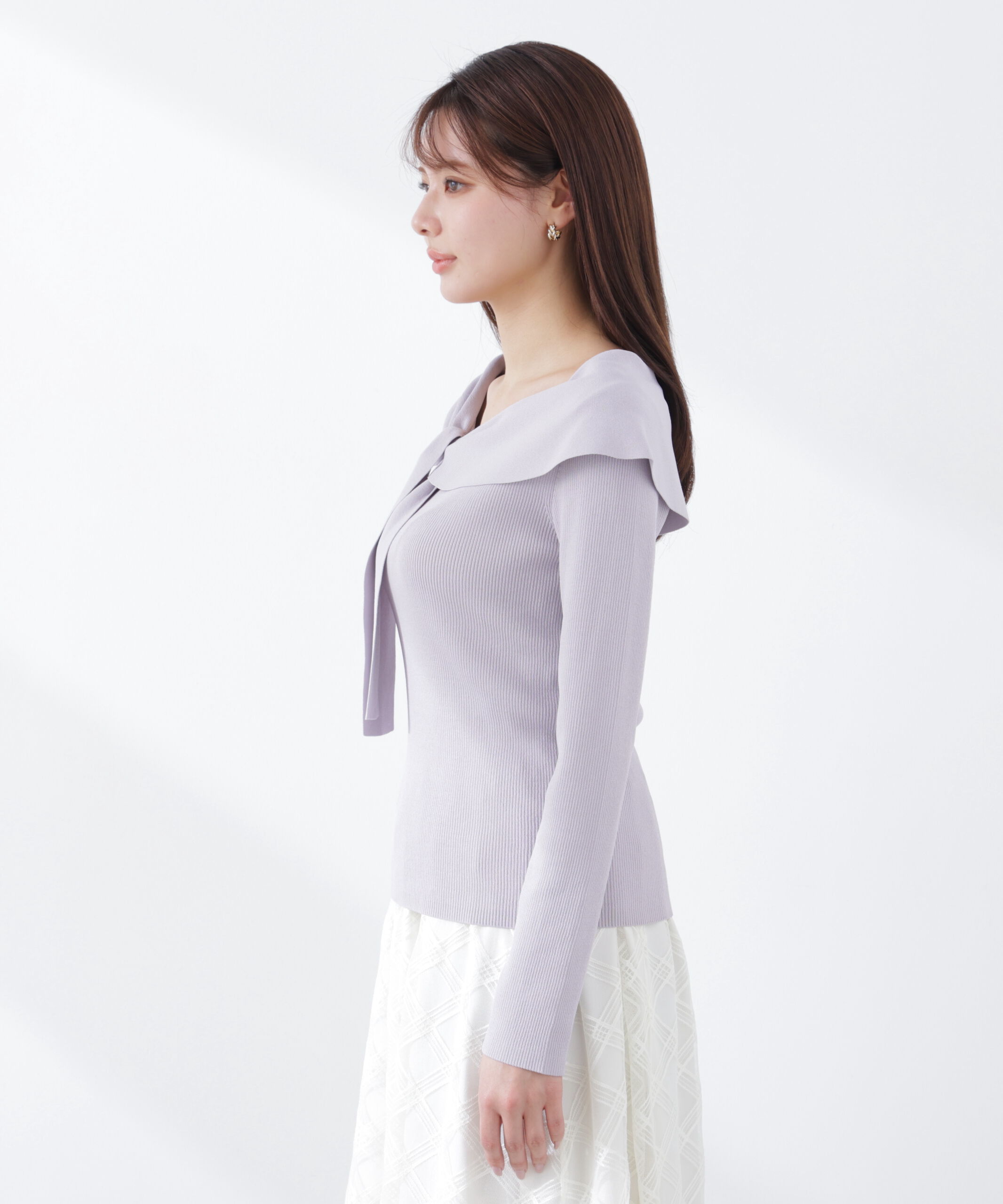 PROPORTION BODY DRESSING「＜ウォッシャブル/UV＞アシメケープニットトップス　26SS」|ニット・セーター|