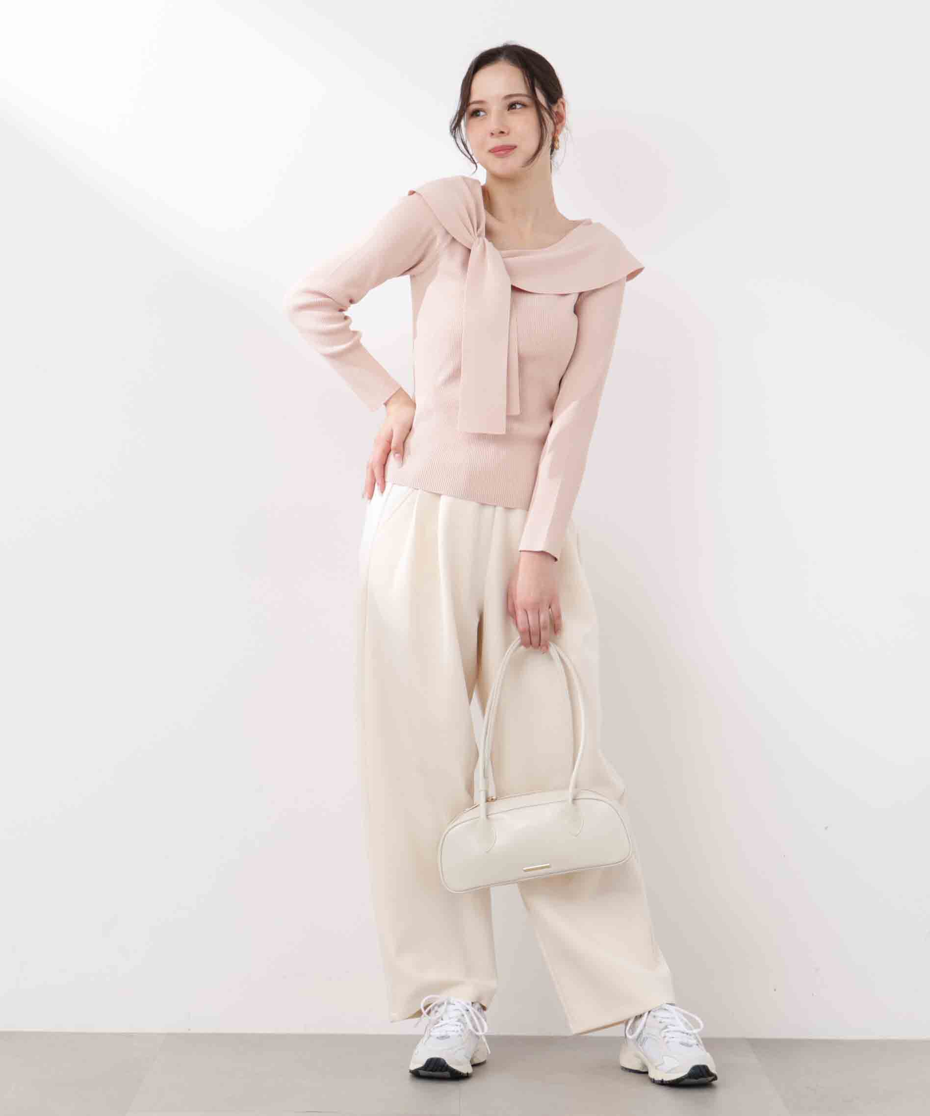 PROPORTION BODY DRESSING「＜ウォッシャブル/UV＞アシメケープニットトップス　26SS」|ニット・セーター|
