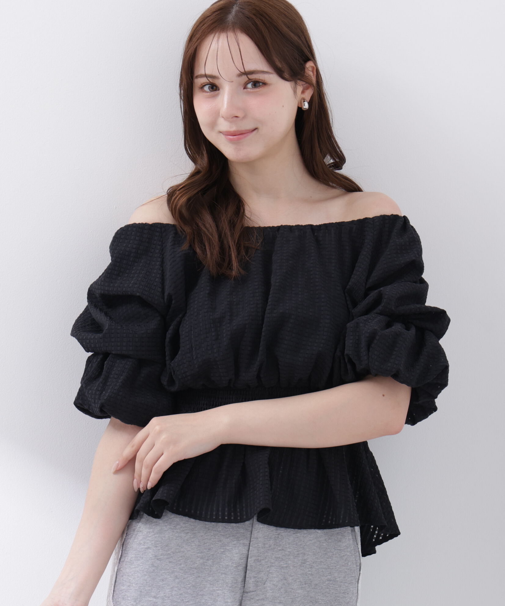 PROPORTION BODY DRESSING「＜中川紅葉さん着用＞〈a/mie〉2wayオフショルフィッシュテールブラウス」|シャツ・ブラウス|