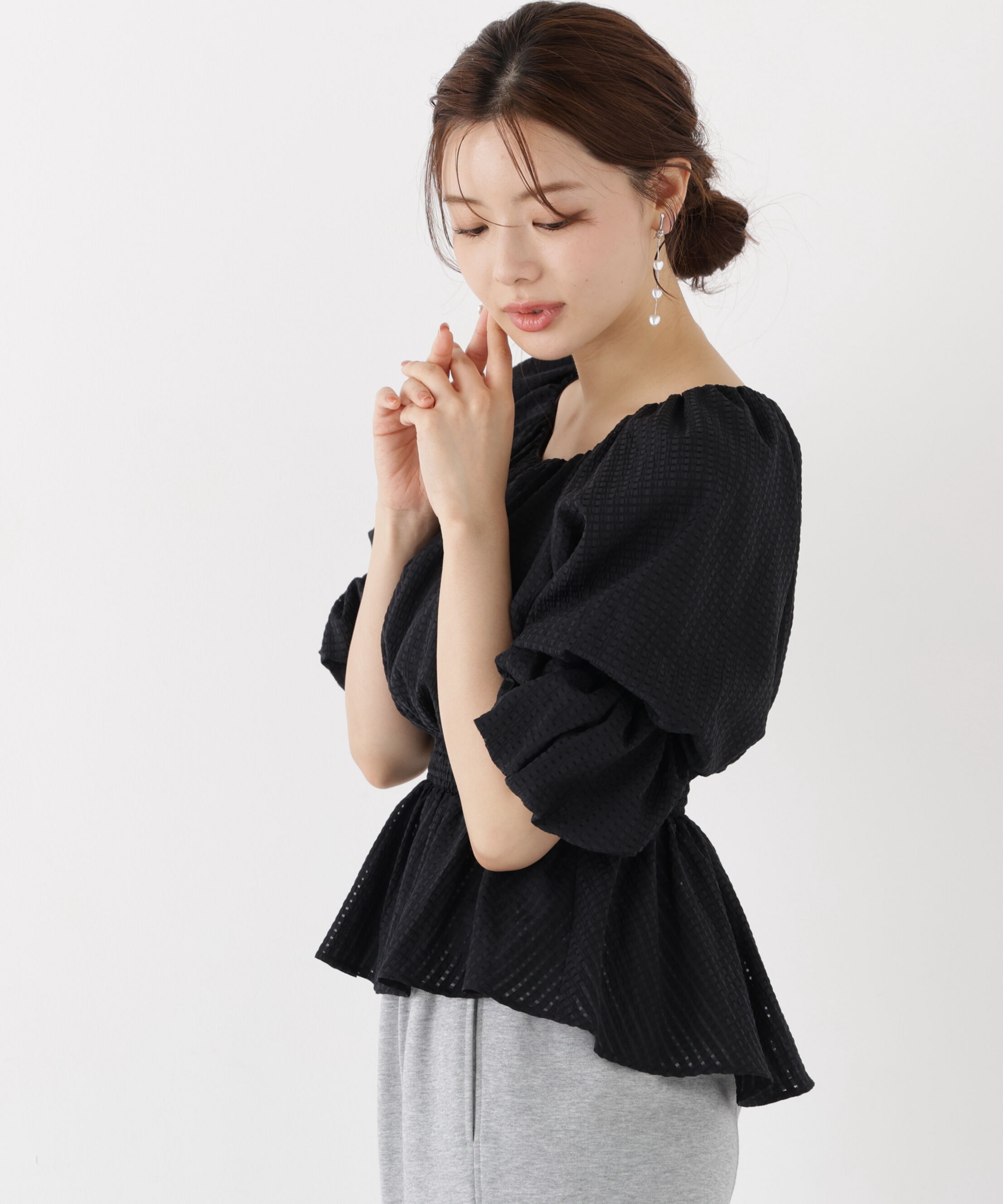 PROPORTION BODY DRESSING「＜中川紅葉さん着用＞〈a/mie〉2wayオフショルフィッシュテールブラウス」|シャツ・ブラウス|